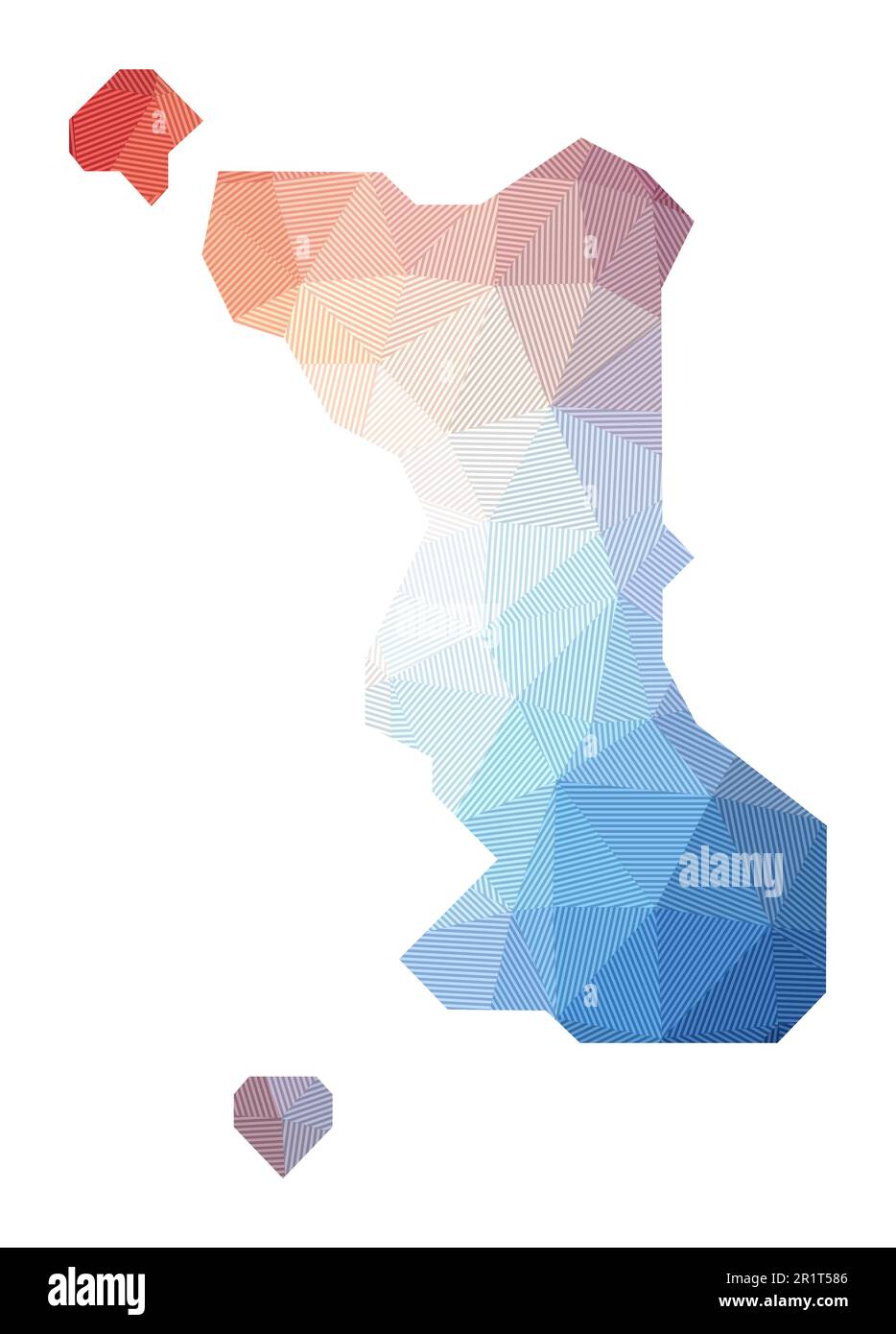 Carte de l'île Malapascua. Illustration basse poly de l'île. Design géométrique avec rayures. Illustration vectorielle. Illustration de Vecteur