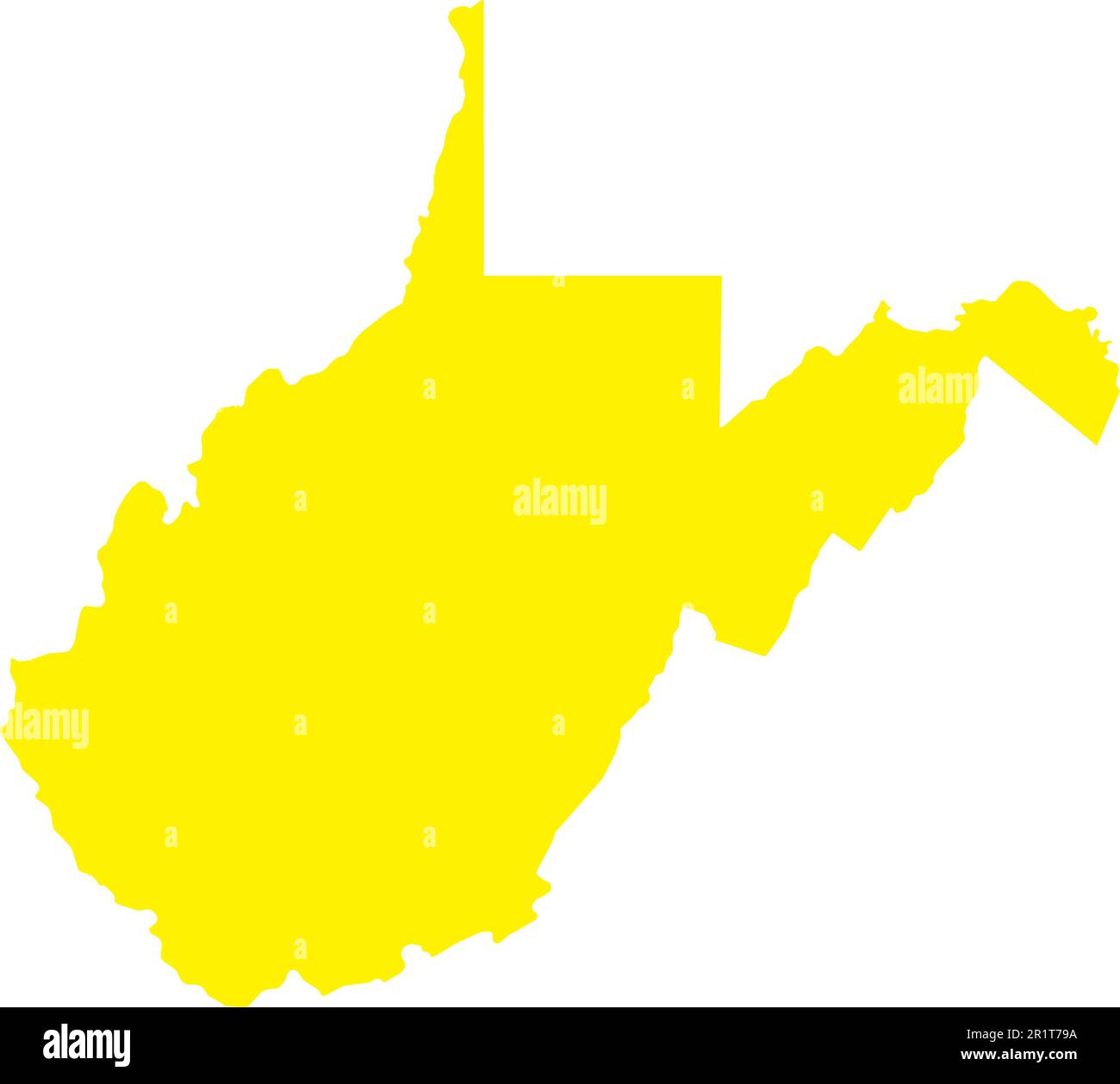 Carte DE couleurs CMYK JAUNE de VIRGINIE OCCIDENTALE, Etats-Unis Illustration de Vecteur