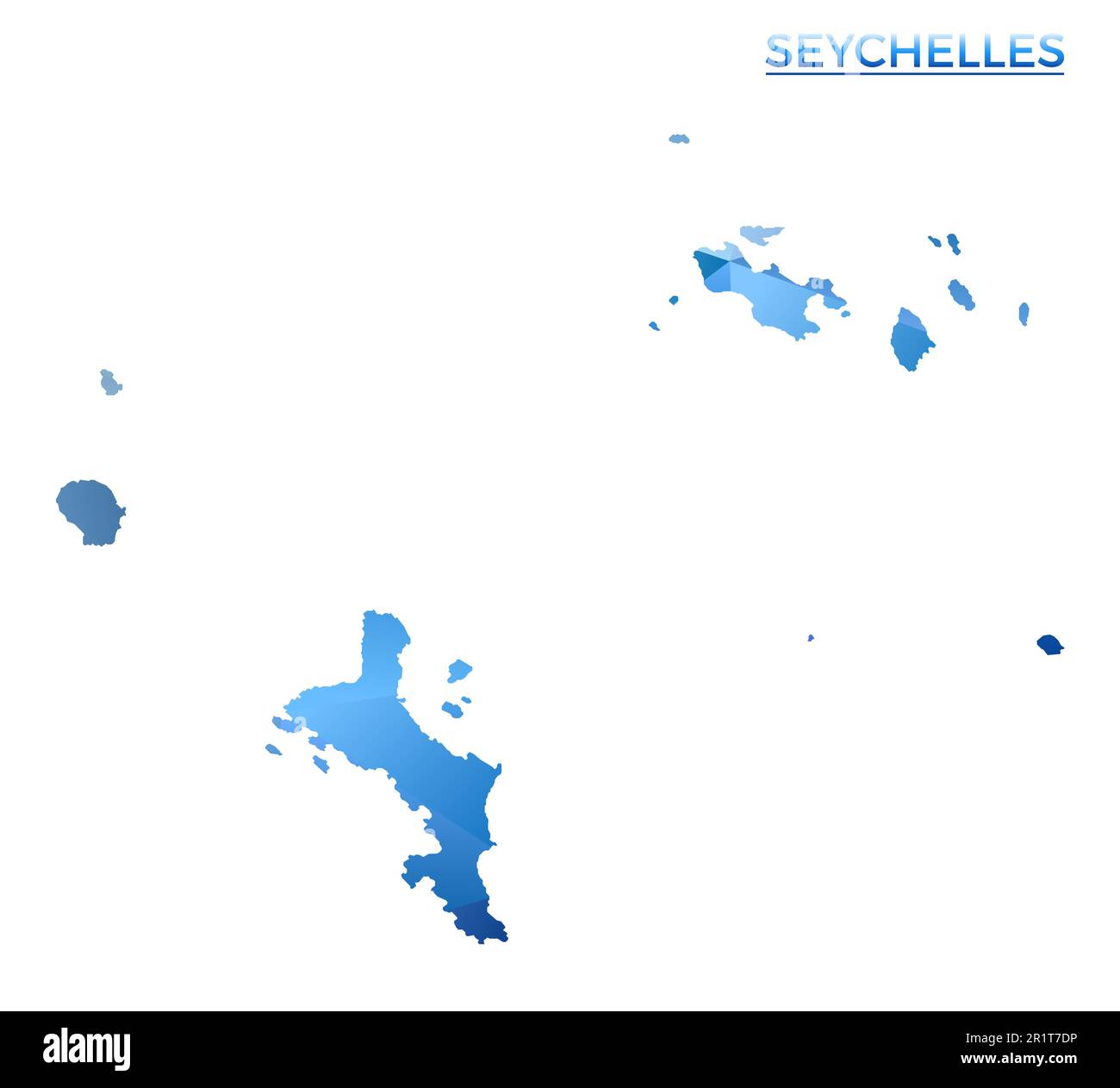 Carte polygonale vectorielle des Seychelles. Îlot géométrique vibrant dans un style poly bas. Illustration attrayante pour vos infographies. Illustration de Vecteur