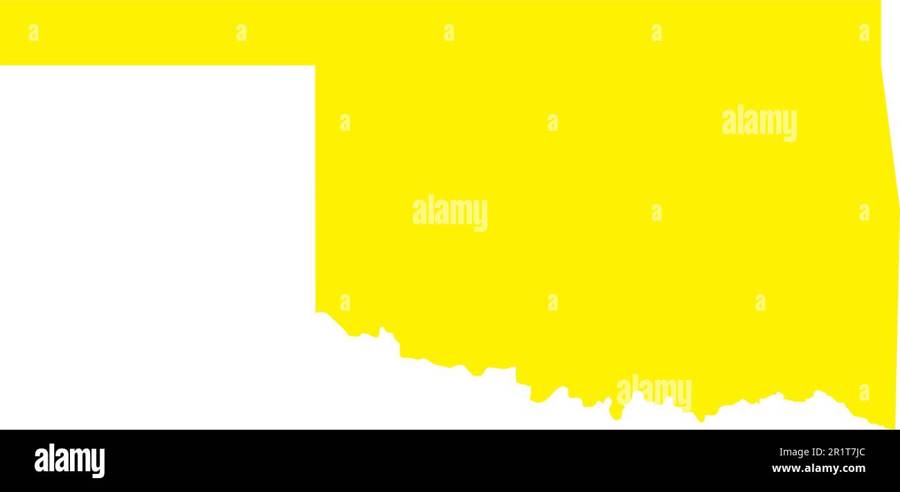 Carte DE couleurs CMYK JAUNE d'OKLAHOMA, Etats-Unis Illustration de Vecteur