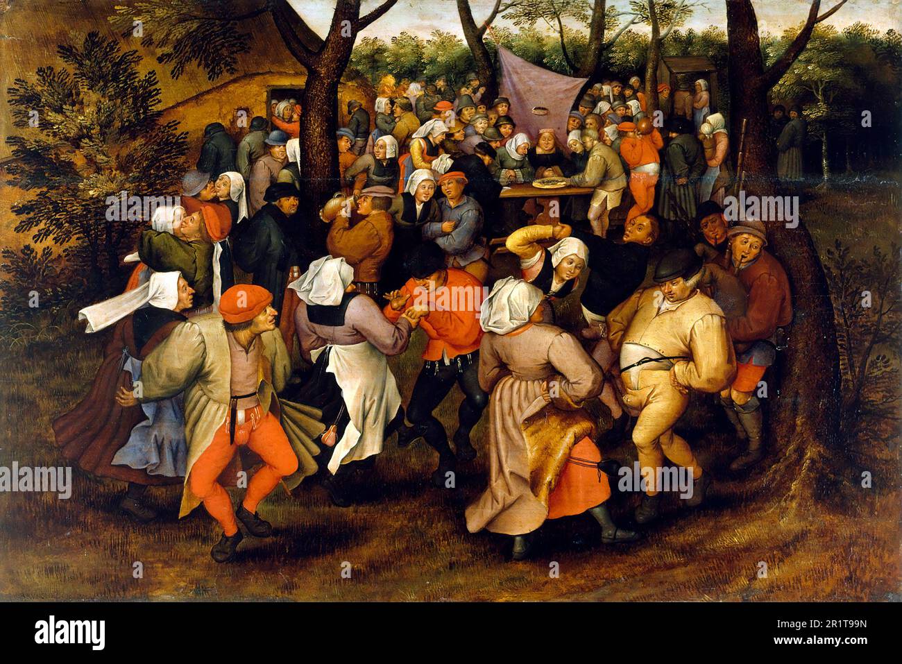 Danse paysanne de mariage par Pieter Brueghel le plus jeune (1564-1638) après Pieter Bruegel , huile sur panneau, 1607 Banque D'Images