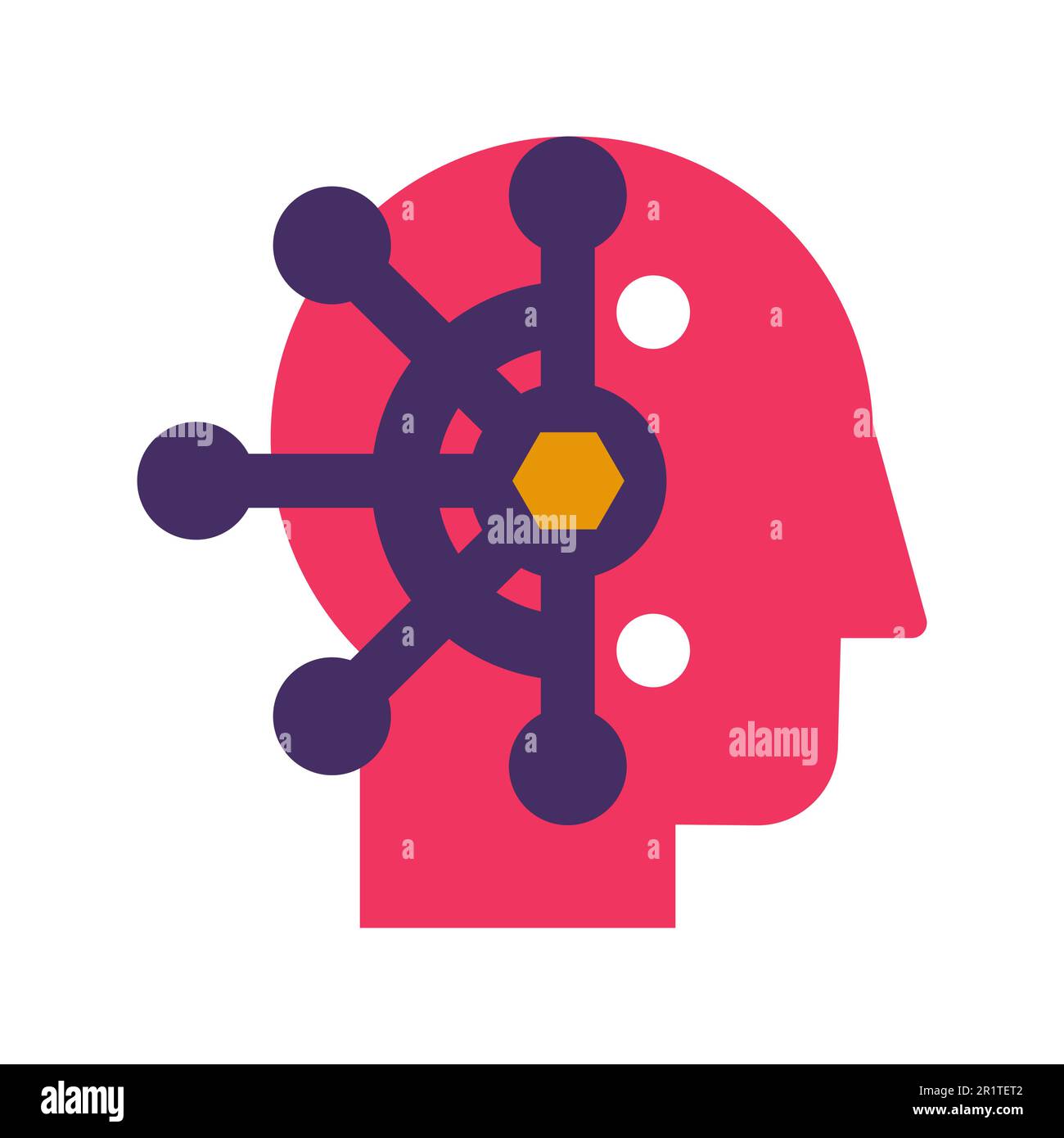 Contrôle mental, manipulation de pensée icône de vecteur plat. Lavage du cerveau, pictogramme de couleur neuroscience Illustration de Vecteur