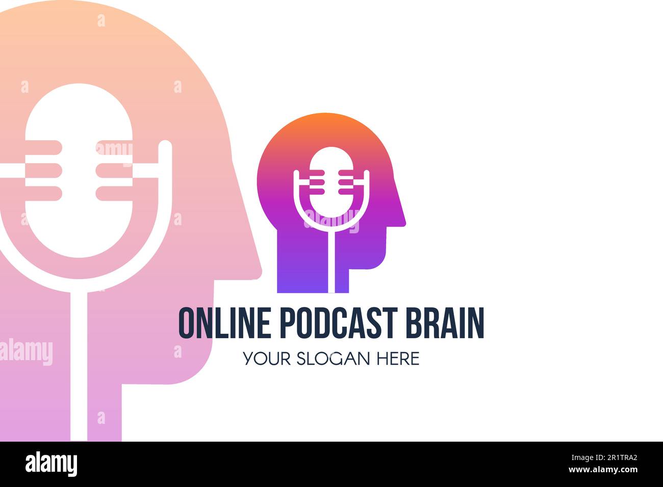 Modèle de page d'accueil de podcast. Design de bannière Web de salon, de radio ou de blogging en ligne. Chaîne de podcast audio ou vidéo moderne. Page d'accueil de diffusion en ligne Illustration de Vecteur