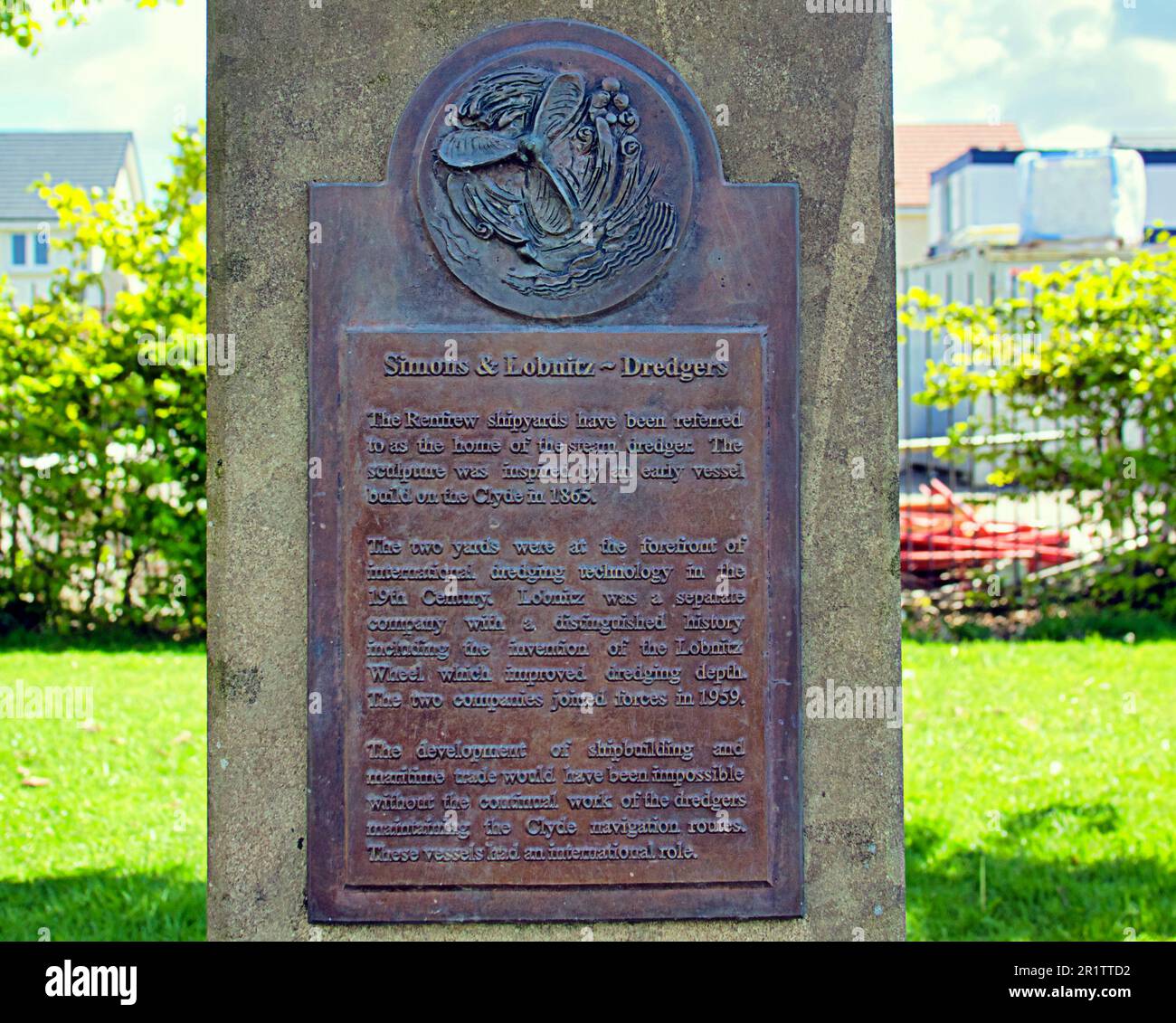 Simons & Lobnitz  Dredgers clyde View Park les œuvres d'art ont été commandées par Capital Shopping plc Banque D'Images
