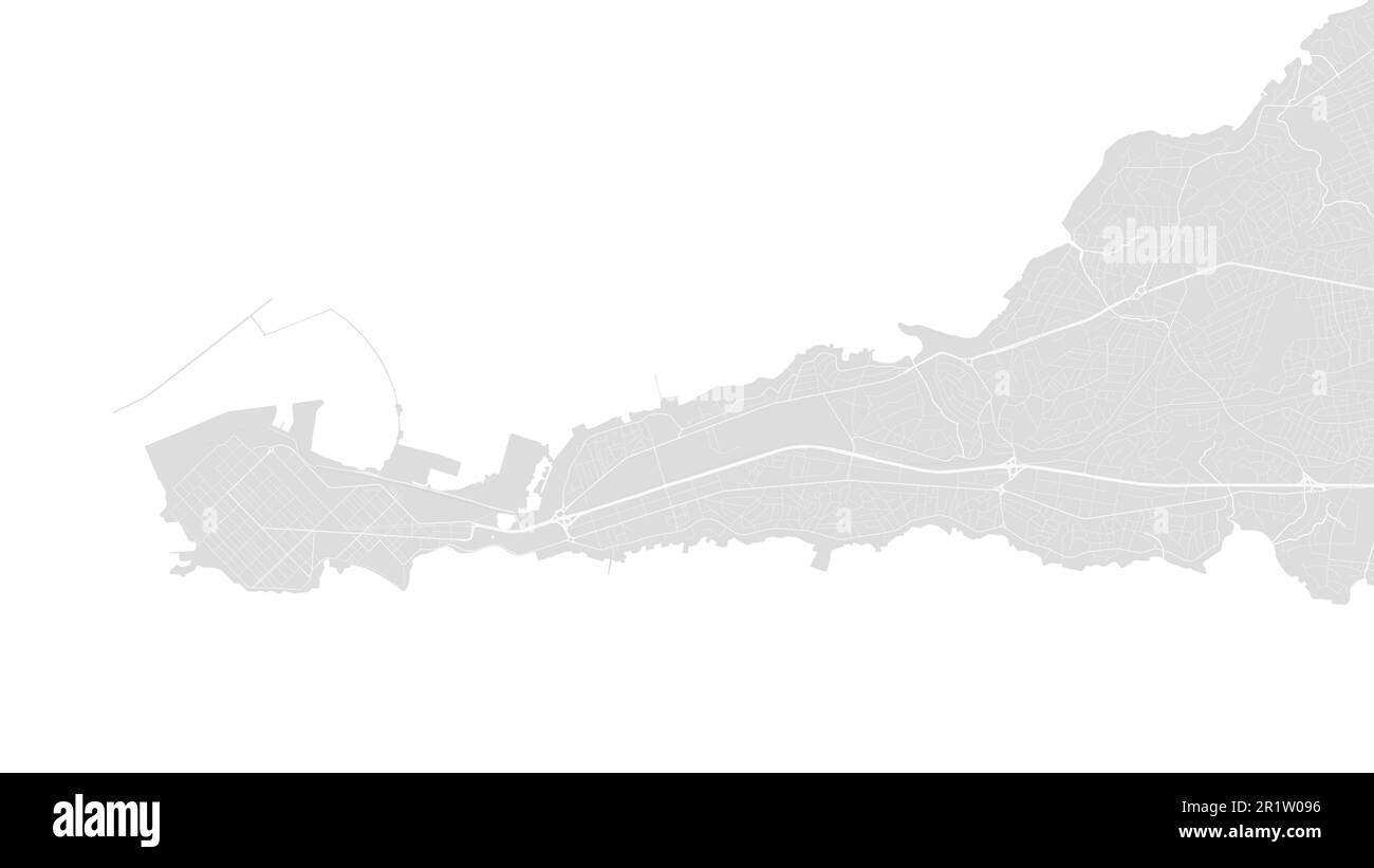 Contexte carte de Conakry, Guinée, affiche blanche et gris clair de la ville. Carte vectorielle avec routes et eau. Format écran large, feuille de route de la conception numérique à plat. Illustration de Vecteur