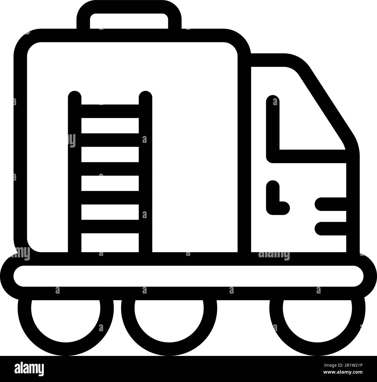 Vecteur de contour de l'icône de réservoir de camion. Mer de cargaison. Cargaison d'énergie Illustration de Vecteur