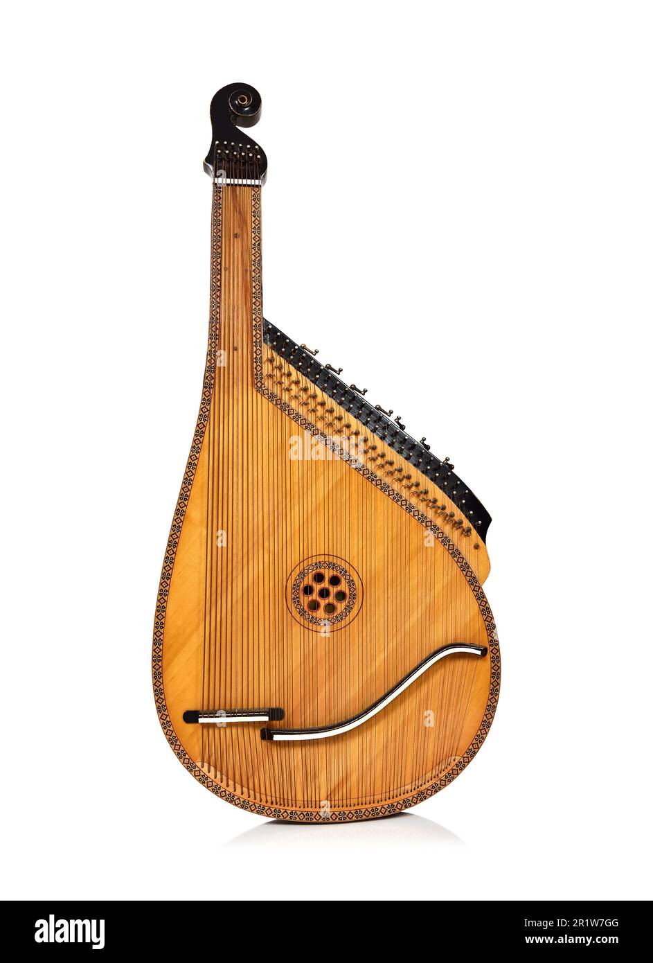 Bandura - instrument de musique ukrainienne isolated on white Banque D'Images