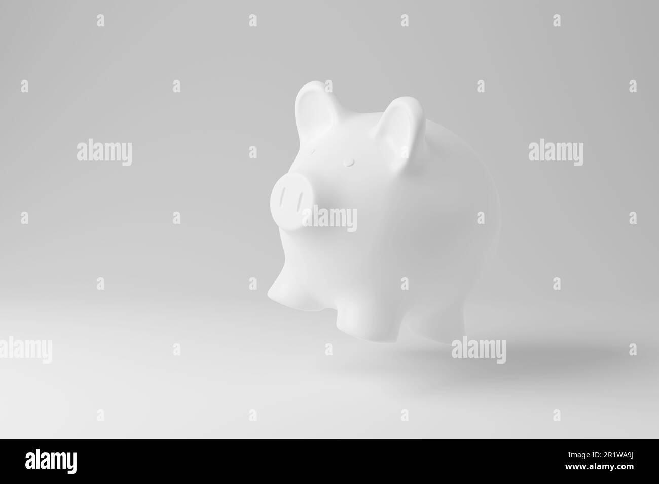 Tirelire sur fond blanc. Illustration comme un concept minimal pour les banques, la finance et les économies d'argent Banque D'Images