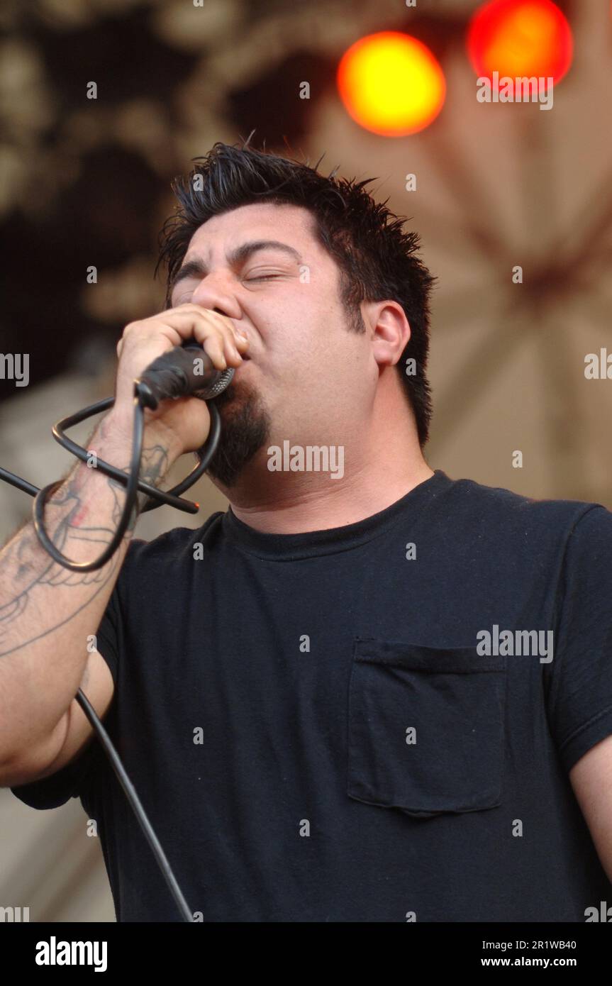 Milan Italie 2006-06-04 :Chino Moreno chanteur et guitariste de Deftones concert live à l'Idroscalo, Gods of Metal 2006 Banque D'Images