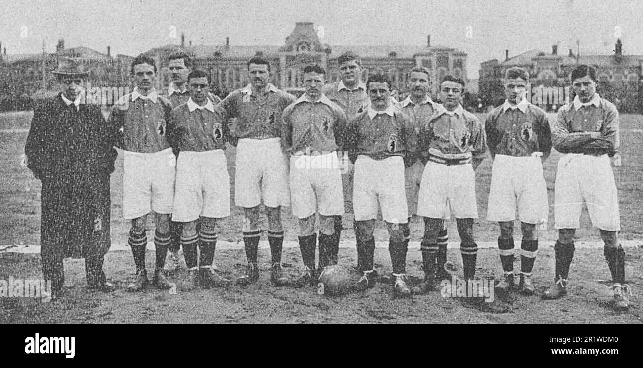 L'équipe de football de Berlin au match international de football Moscou-Berlin en 1911. Banque D'Images