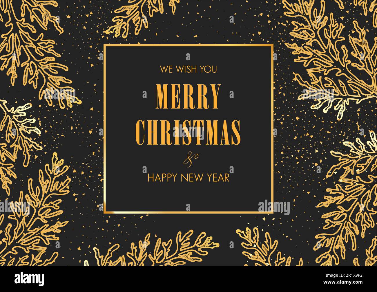 Joyeux Noël et Bonne Année carte de voeux Illustration de Vecteur