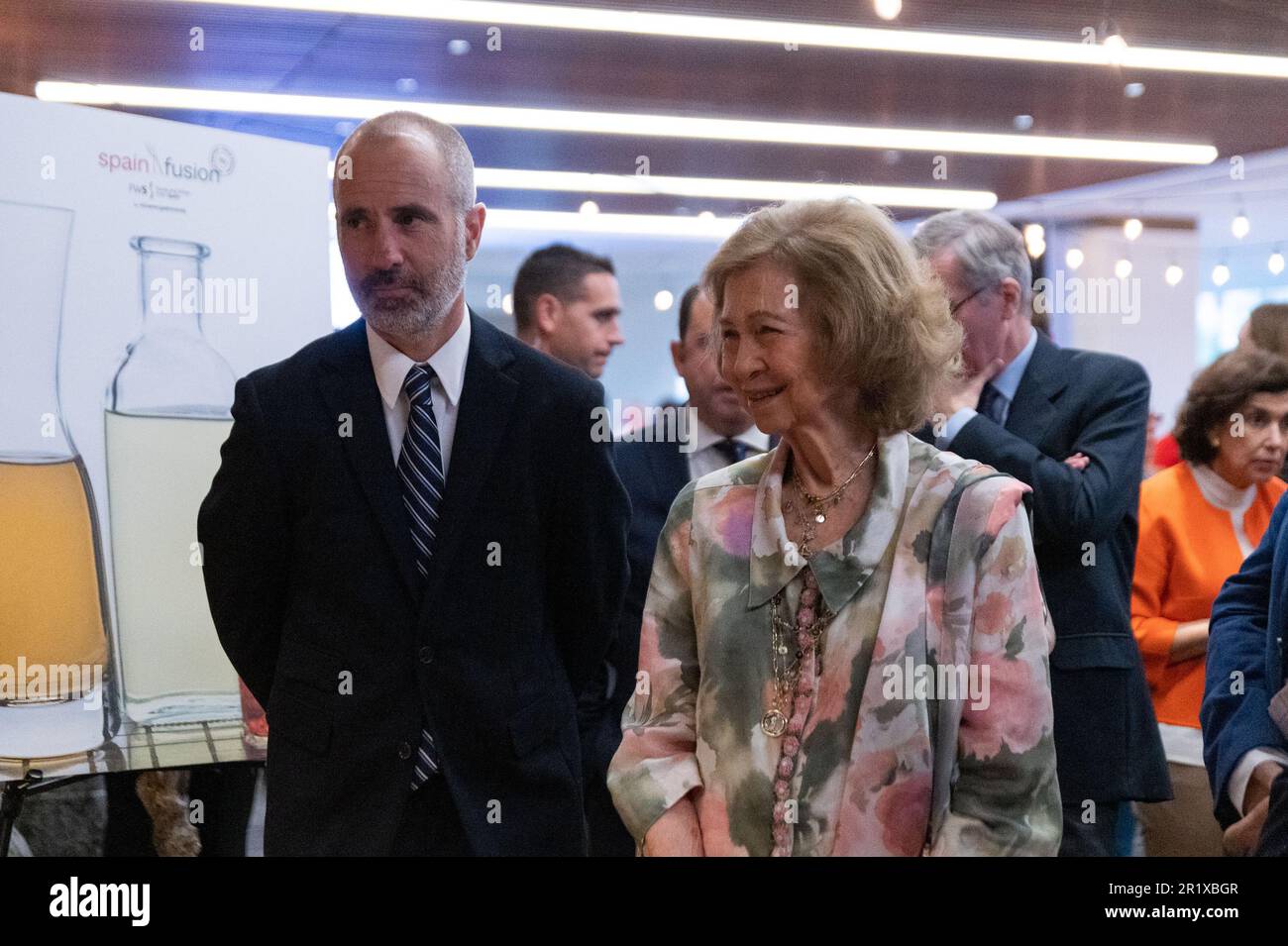 Houston, États-Unis. 15th mai 2023. Son Altesse Royale émérite la reine Sofia d'Espagne assiste à l'événement nocturne de Vocento à l'hôtel C. Baldwin à Houston, Texas, lundi, 15 mai 2023. L'événement est organisé pour que les professionnels de l'industrie des services alimentaires puissent établir des liens commerciaux entre l'Espagne et le Texas. (Photo de Jennifer Lake/SIPA USA) crédit: SIPA USA/Alay Live News Banque D'Images