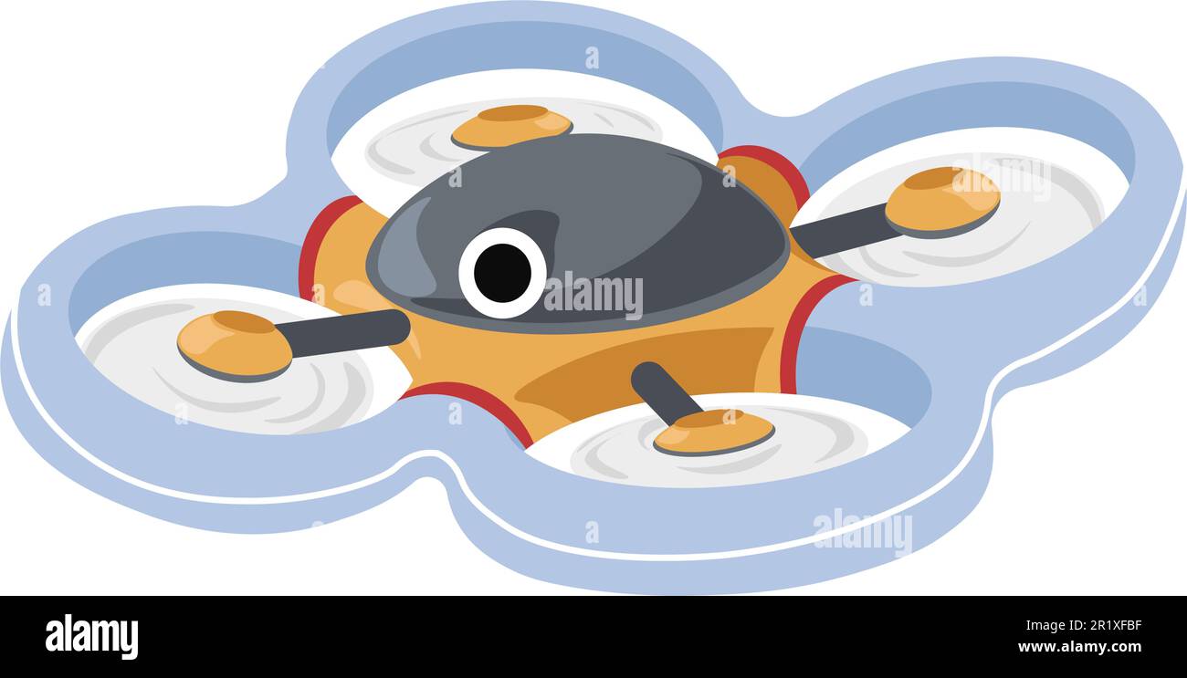 Drone volant avec ailes et caméra pour espionnage Illustration de Vecteur