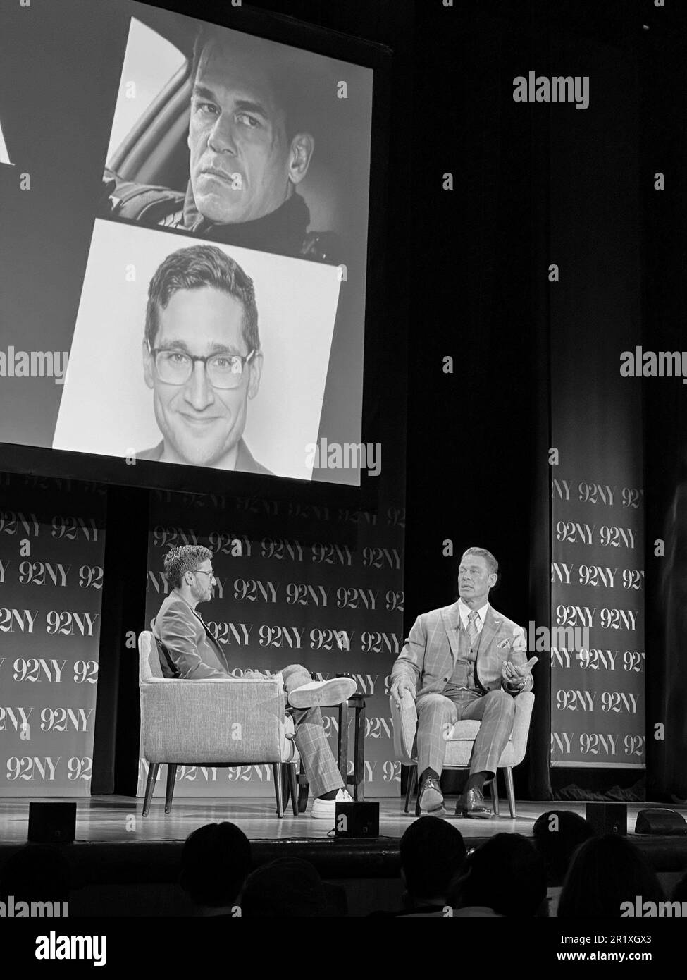 92NY, New York, États-Unis, 13 mai 2023 - Josh Horowitz et John Cena participent à une conversation pour Fast X au 92nd, rue y, New York, sur 15 mai 2023. Photo: Giada Papini Rampelotto/EuropaNewswire Banque D'Images