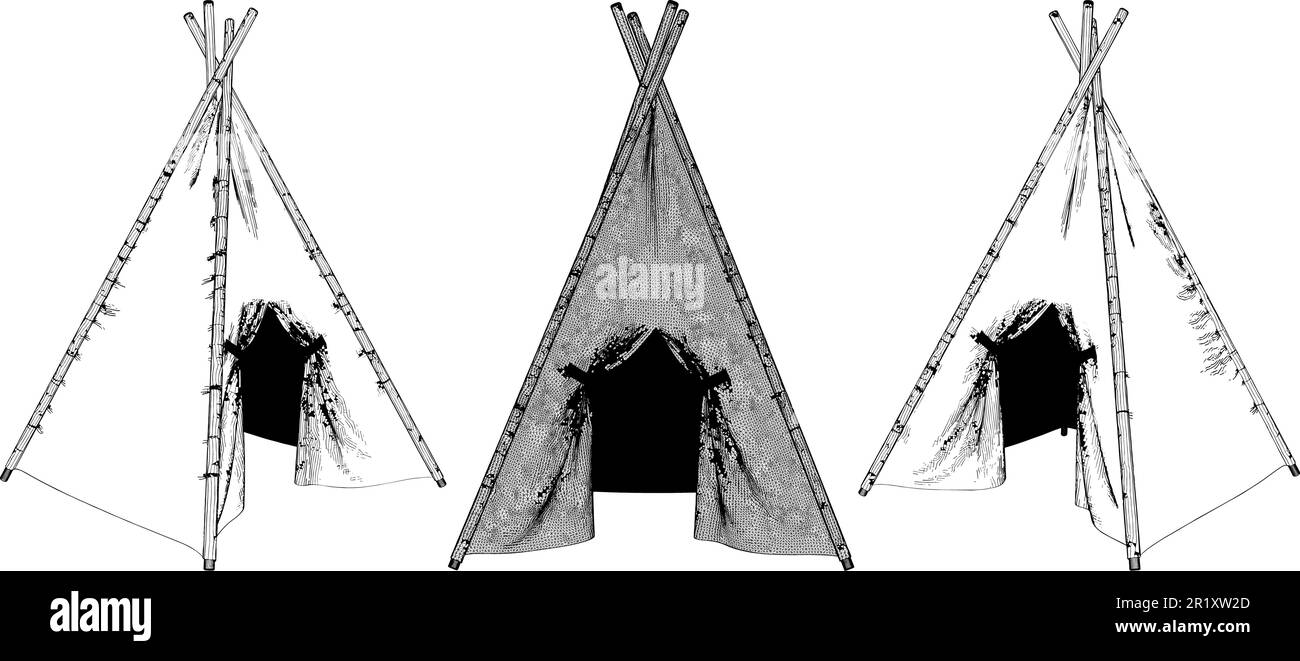 Tente Wigwam pour enfants Vector. Illustration vectorielle de la tente Wigwam. Illustration de Vecteur