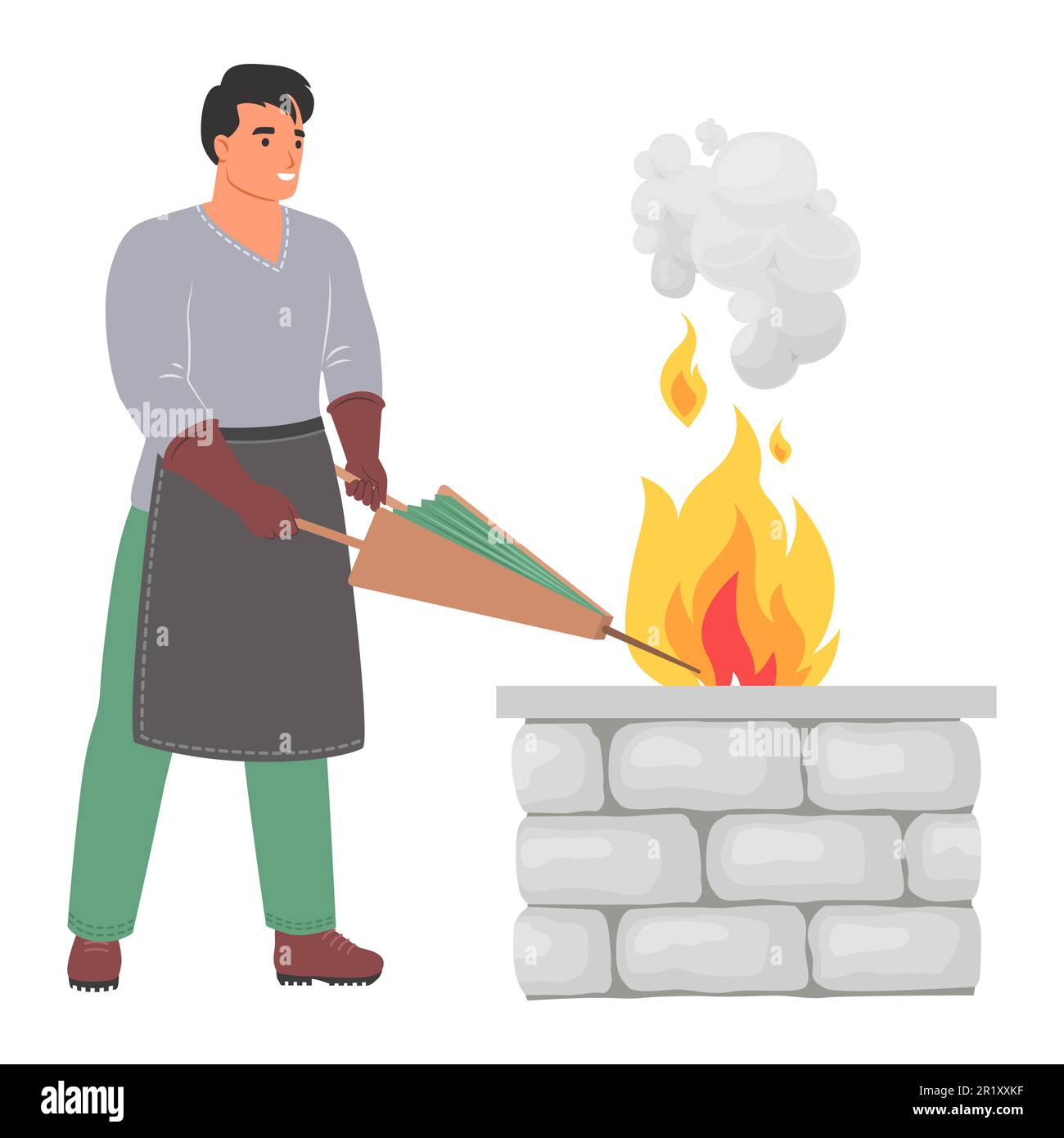 Illustration du vecteur de fanning du forgeron maître masculin Illustration de Vecteur