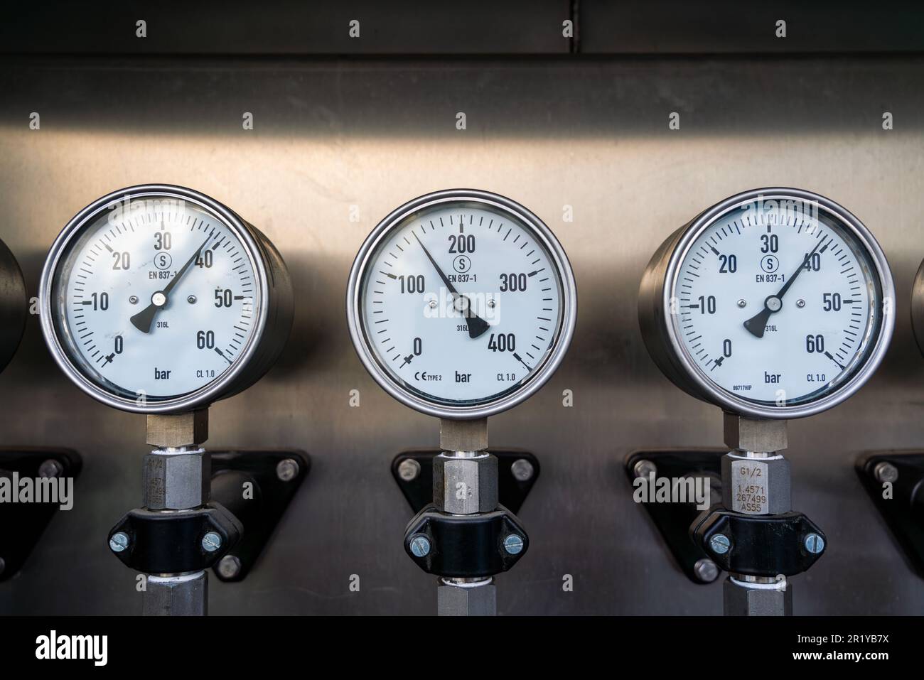 indicateur de pression du manomètre d'hydrogène Banque D'Images