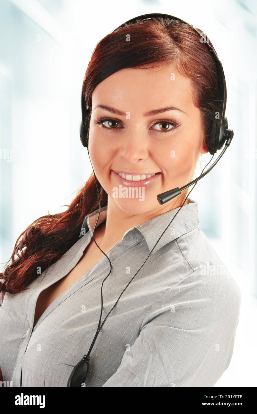 Opérateur du centre d'appels. Assistance clientèle. Service d'assistance Banque D'Images