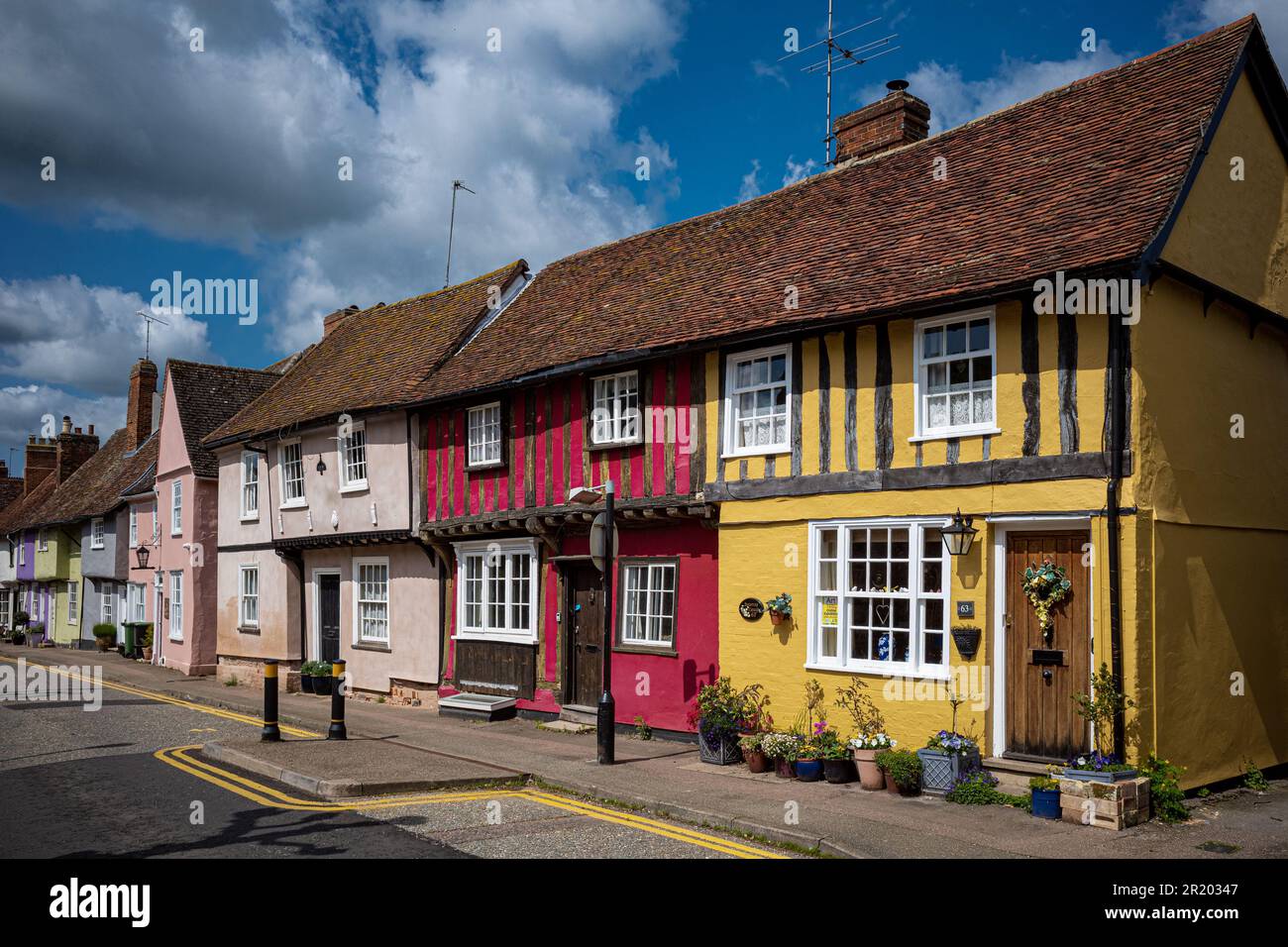 Safran Walden North Essex Royaume-Uni. Les maisons traditionnelles à colombages de Castle Street Saffron Walden, 61 et 63 Castle St sont des maisons datant de 16th ans. Grade II Banque D'Images