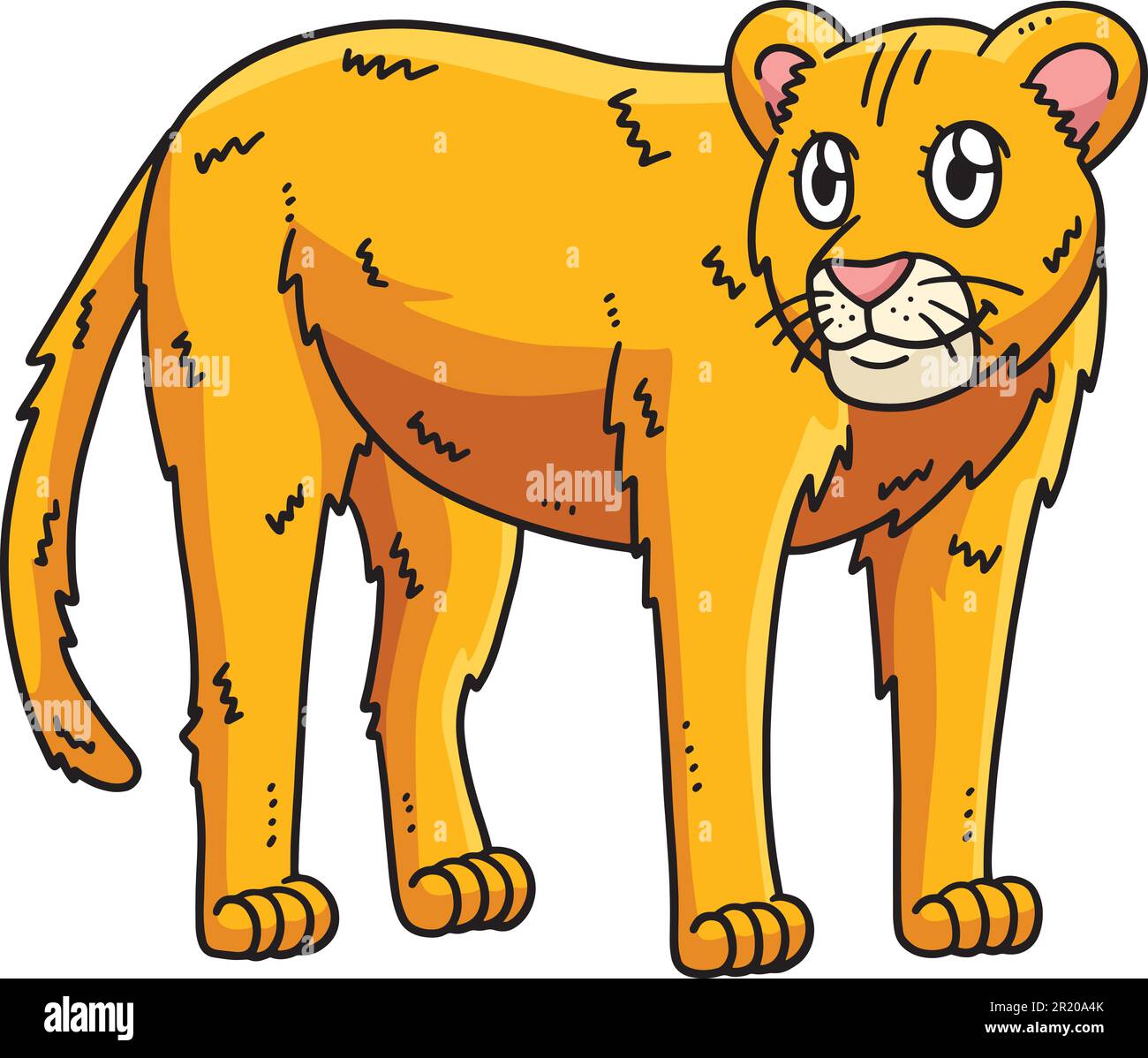 Illustration de la couleur du dessin animé Mother Lion Illustration de Vecteur