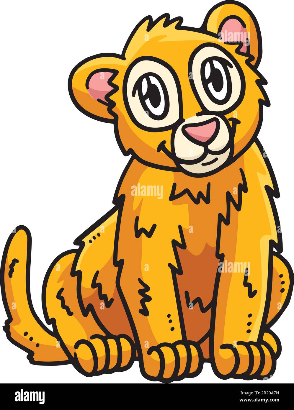 Illustration de la partie colorée du dessin animé de bébé Lion Illustration de Vecteur
