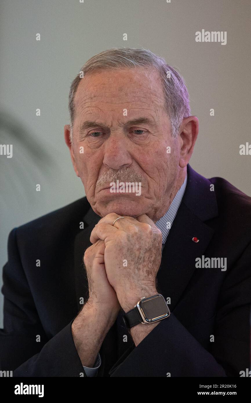 Paris, France. 16th mai 2023. Directeur général français du Groupe industriel Marcel Dassault, Charles Edelstenne lors de l'assemblée générale du groupe pour annoncer les résultats annuels 2022/23, à Paris, en France, sur 16 mai 2023. Photo par Aurélien Morissard/ABACAPRESS.COM crédit: Abaca Press/Alay Live News Banque D'Images