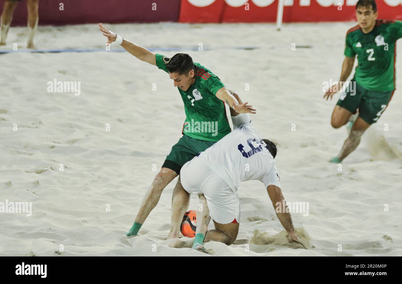 États-Unis vs Mexique Beach Soccer Championship à Nassau aux Bahamas Banque D'Images