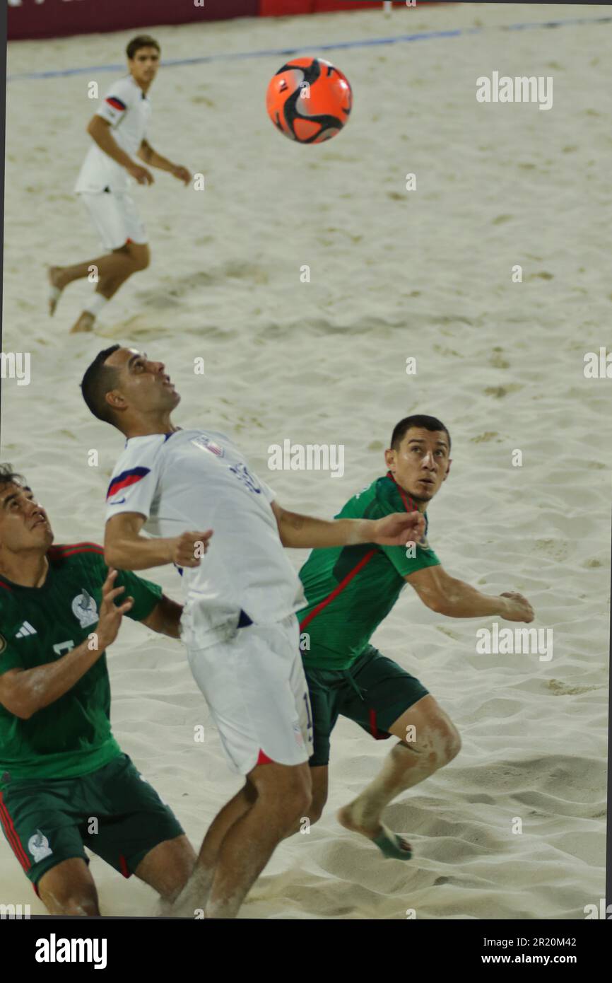 États-Unis vs Mexique Beach Soccer Championship à Nassau aux Bahamas Banque D'Images