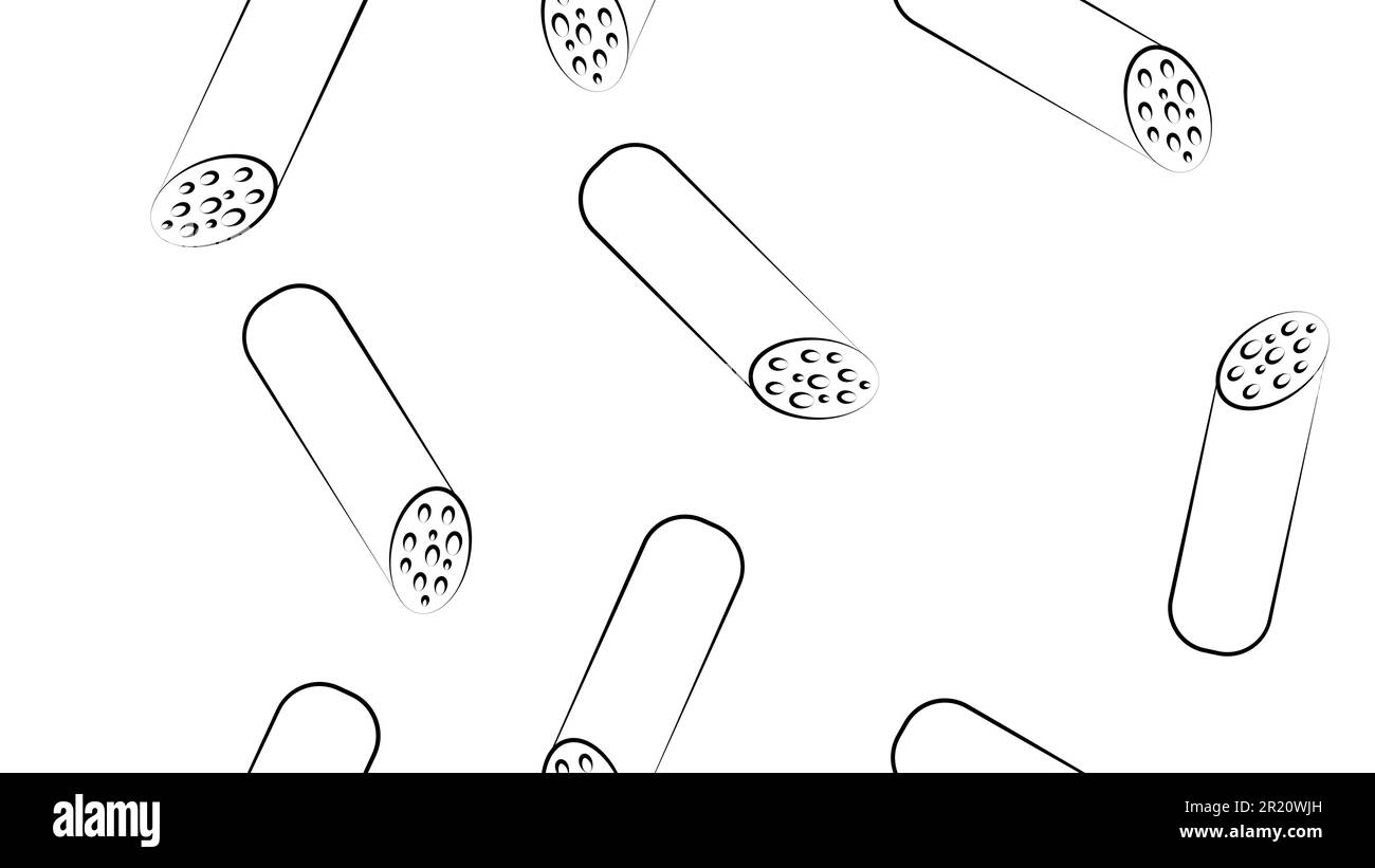 Motif sans couture avec saucisses noires et blanches. Illustration de Vecteur