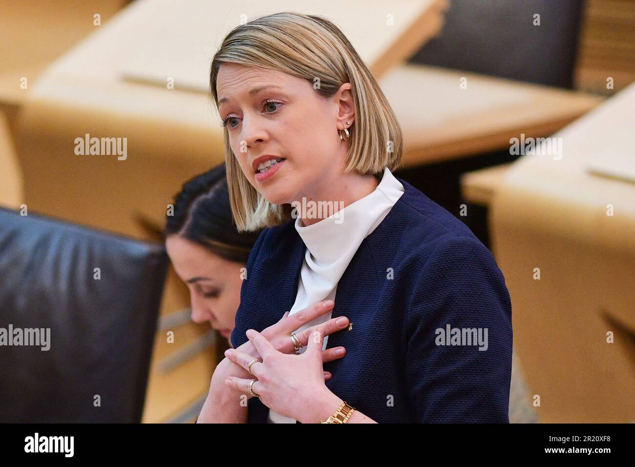 Edinburgh, Écosse, Royaume-Uni, 16 mai 2023. Jenny Gilruth au Parlement écossais. credit sst/alamy nouvelles en direct Banque D'Images