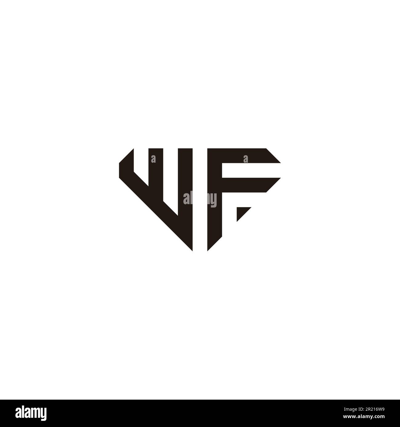 Lettre wf diamant géométrique symbole simple logo vecteur Illustration de Vecteur