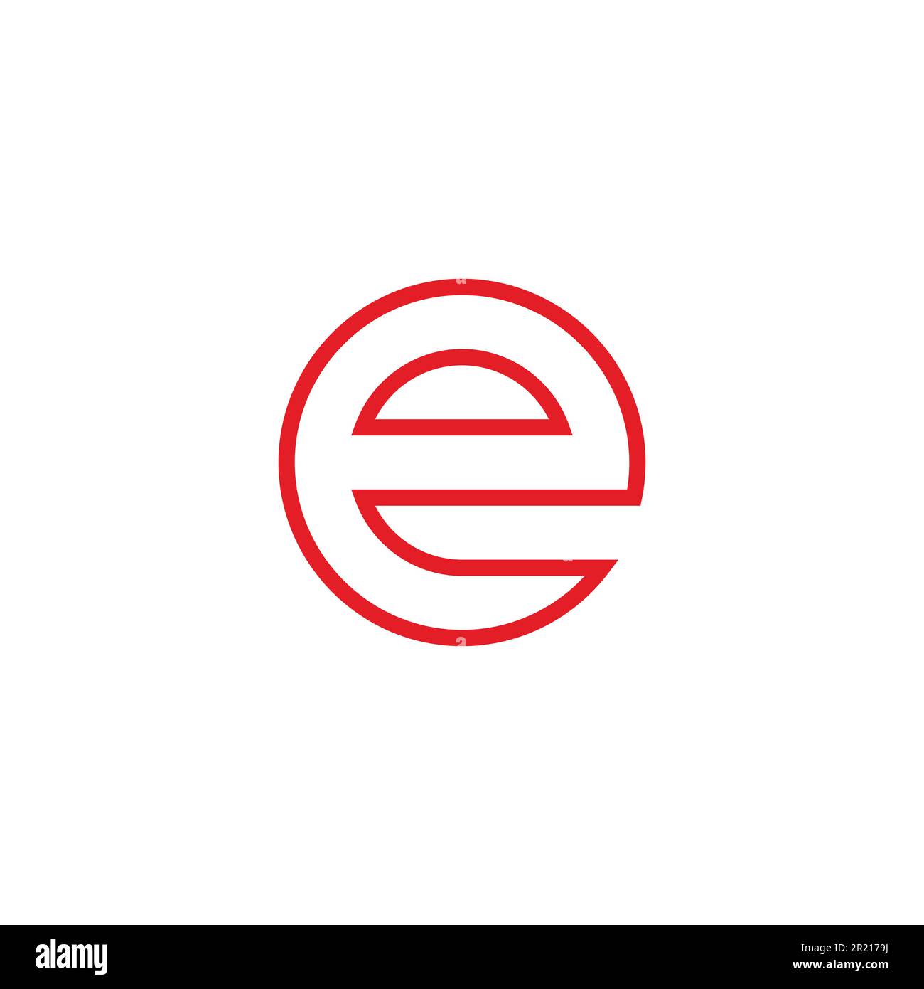 Lettre e cercle, néon, ligne géométrique symbole simple logo vecteur Illustration de Vecteur