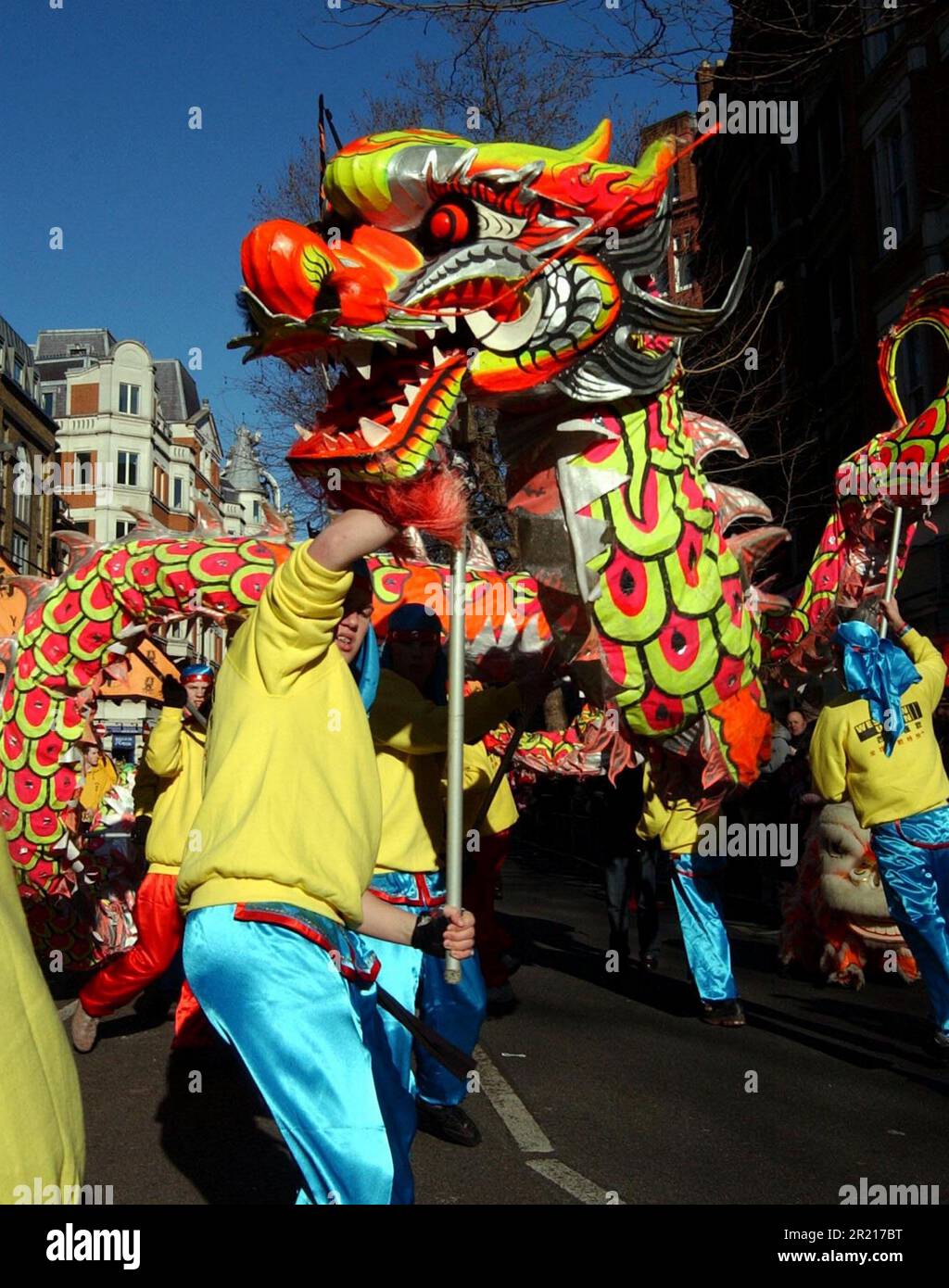 Nouvel an chinois - année du cochon, Célébrations à Londres. La veille du nouvel an chinois dans la rue Gerard de Chinatown Banque D'Images