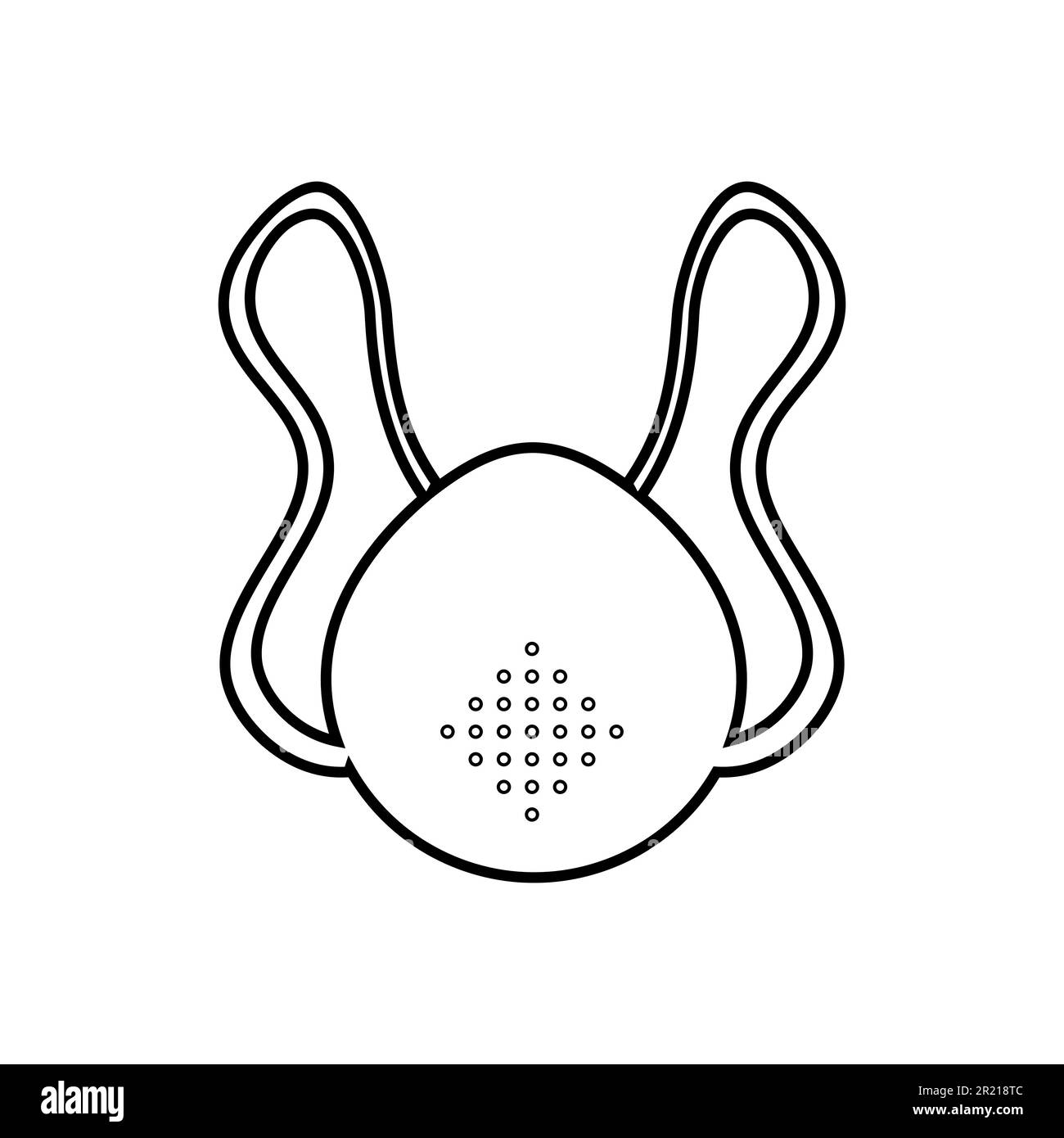 Icône noire et blanche d'un masque médical jetable en papier de gaze de protection avec un respirateur contre l'épidémie de coronavirus 019 du virus covid dangereux Illustration de Vecteur