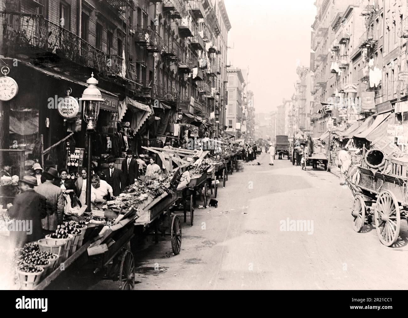 USA New York - marché italien à Mulberry Street entre 1900 -1910 Banque D'Images