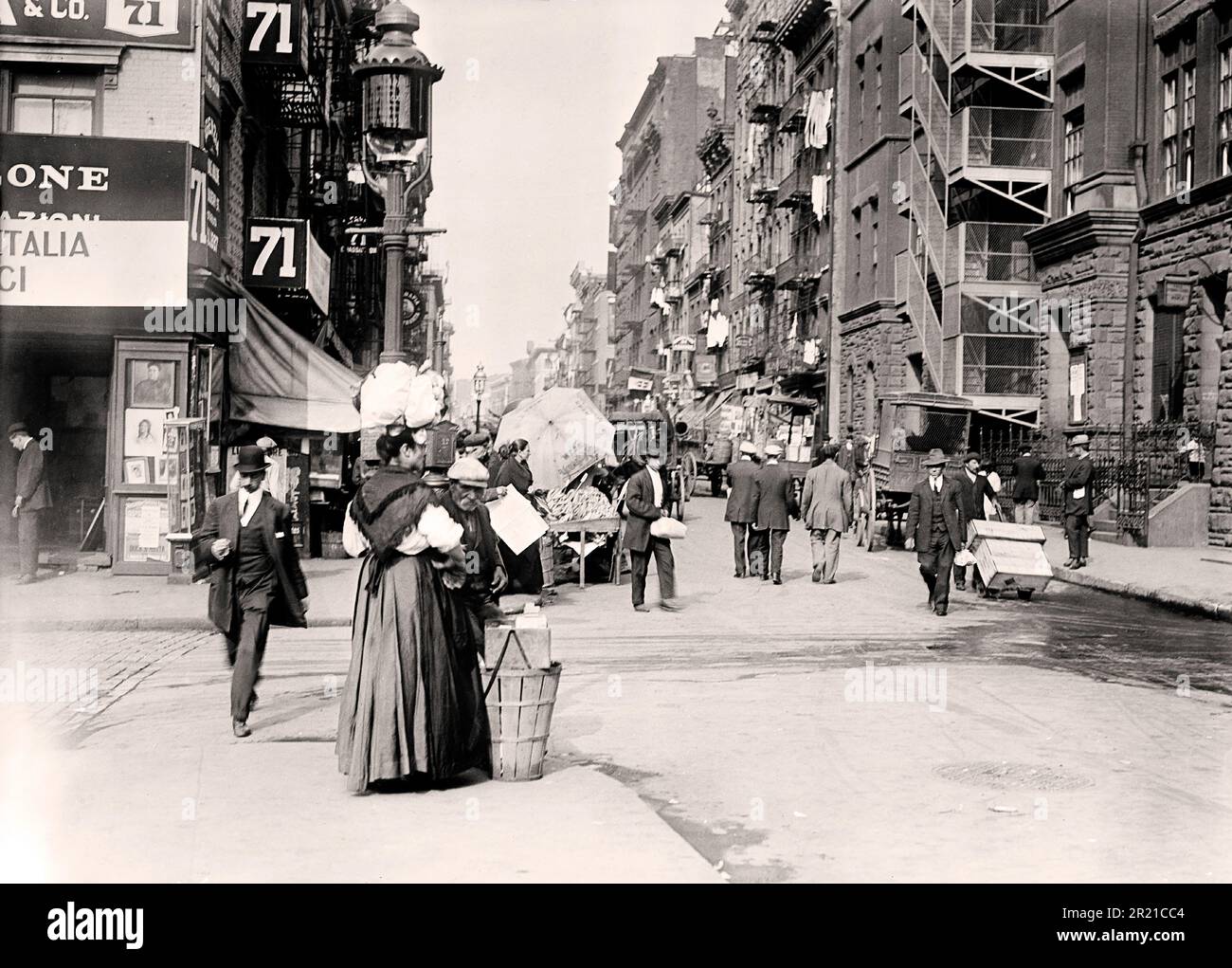 Quartier italien, Mulberry Street, New York betweern 1900 et 1910 Banque D'Images