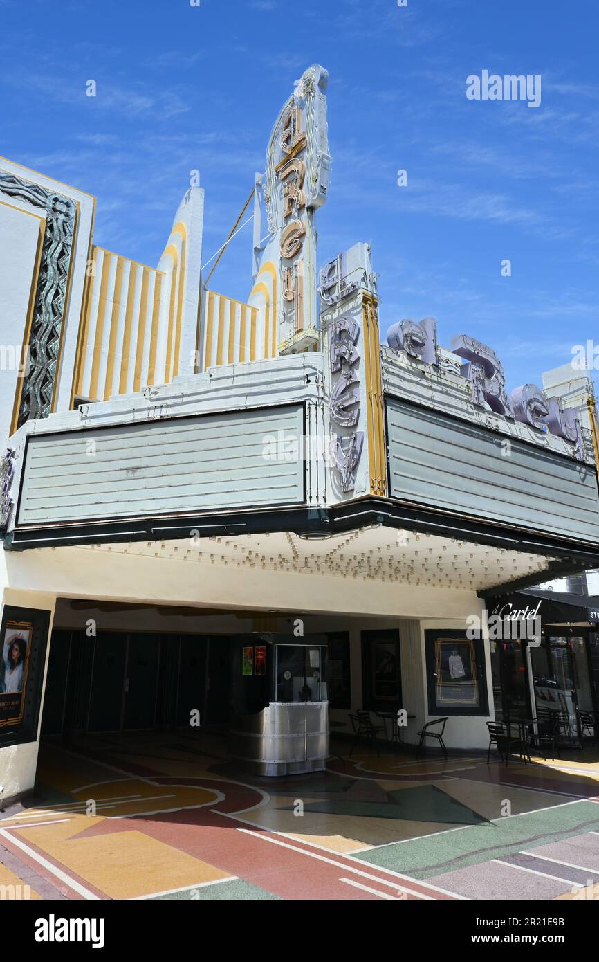 LOS ANGELES, CALIFORNIE - 12 MAI 2023 : le théâtre El Rey dans la zone Miracle Mile sur Wilshire Boulevard. Banque D'Images
