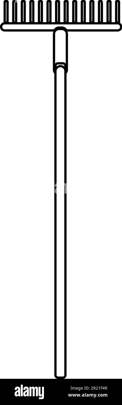 Symbole noir et blanc de construction d'un râteau agricole destiné au nettoyage des feuilles. Outil de construction. Illustration vectorielle. Illustration de Vecteur Symbole noir et blanc de construction d'un râteau agricole destiné au nettoyage des feuilles. Outil de construction. Illustration vectorielle. Illustration de Vecteur