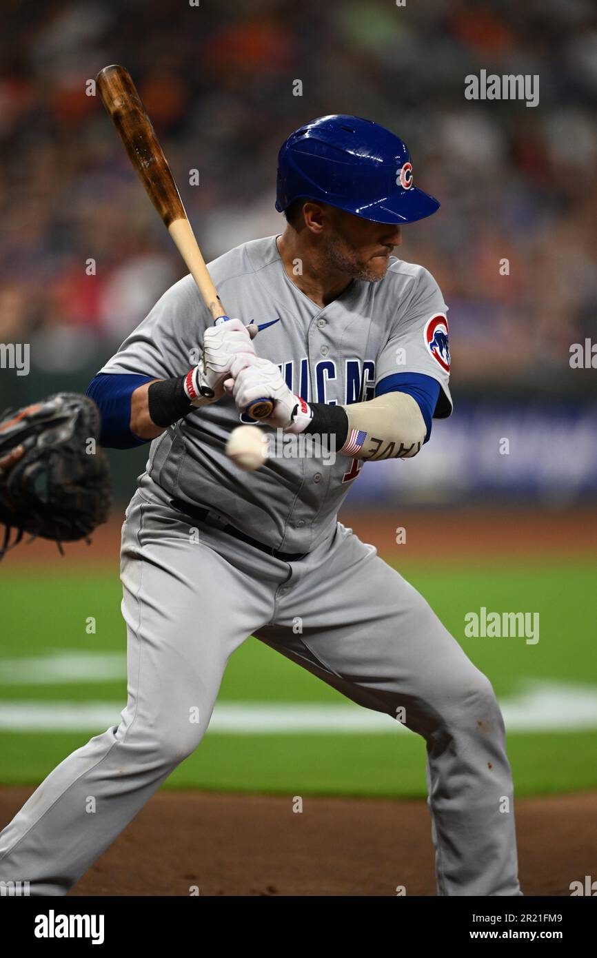 Chicago Cubs Catcher Yan Gomes (15) dans le top du quatrième repas pendant le match MLB entre les Chicago Cubs et les Houston Astros le lundi, mai Banque D'Images