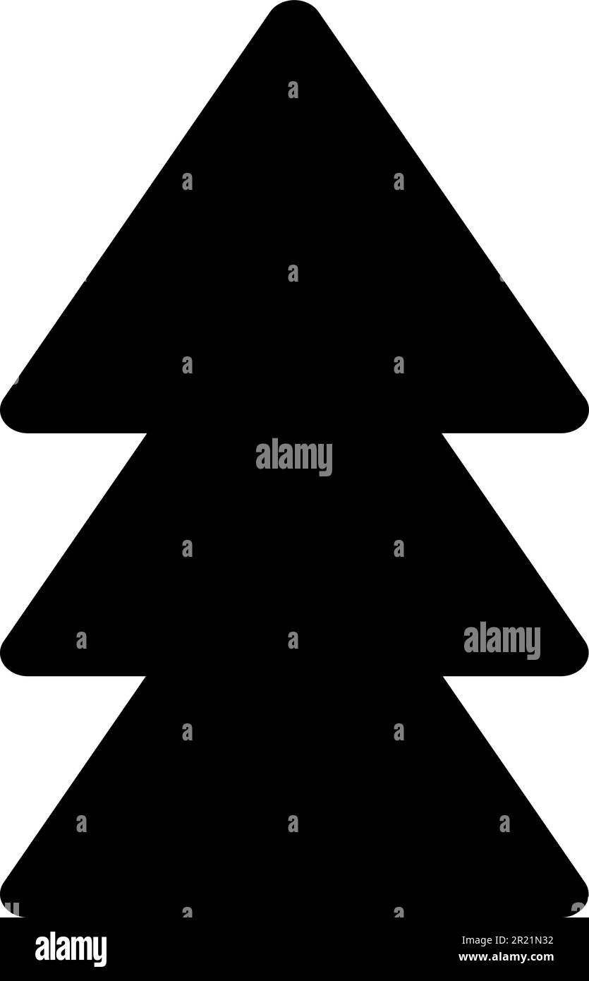 Sapin noël célébrant le vecteur de silhouette. Plante forestière naturelle pour décorer et célébrer Noël vacances. Sapin de fête en bois de croissance pour n Illustration de Vecteur