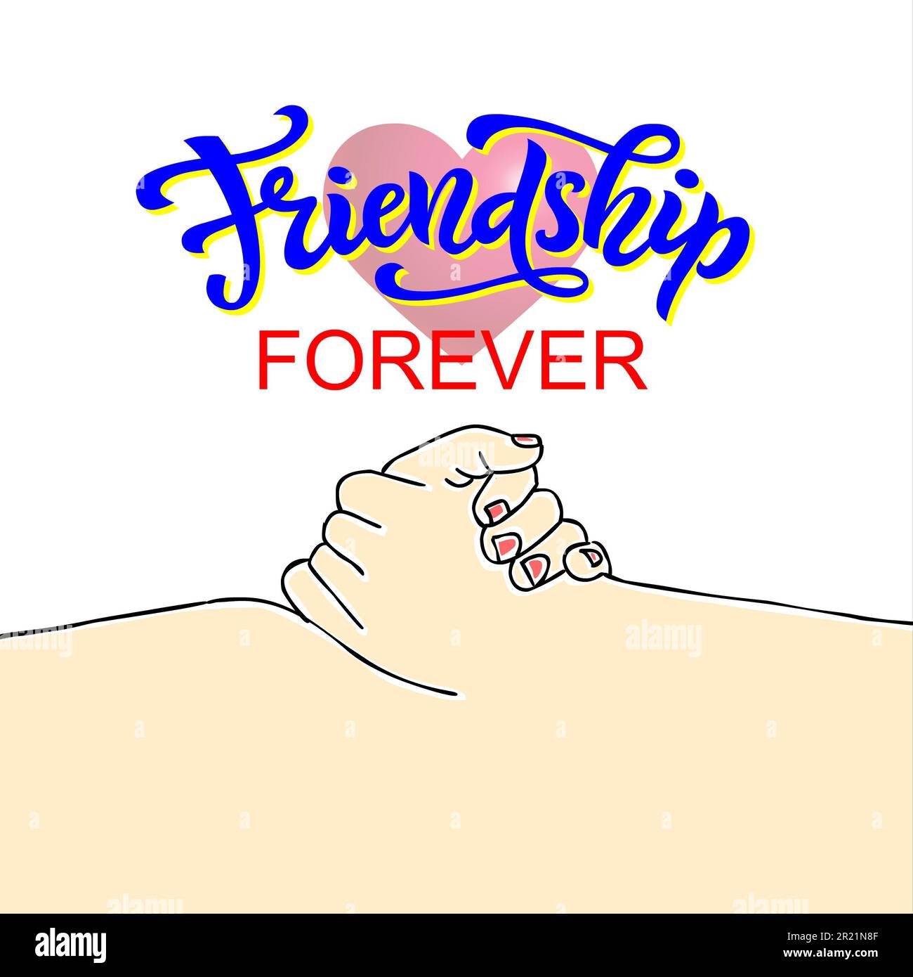 Amitié pour toujours - le geste de main de l'amitié - Illustration vectorielle Banque D'Images
