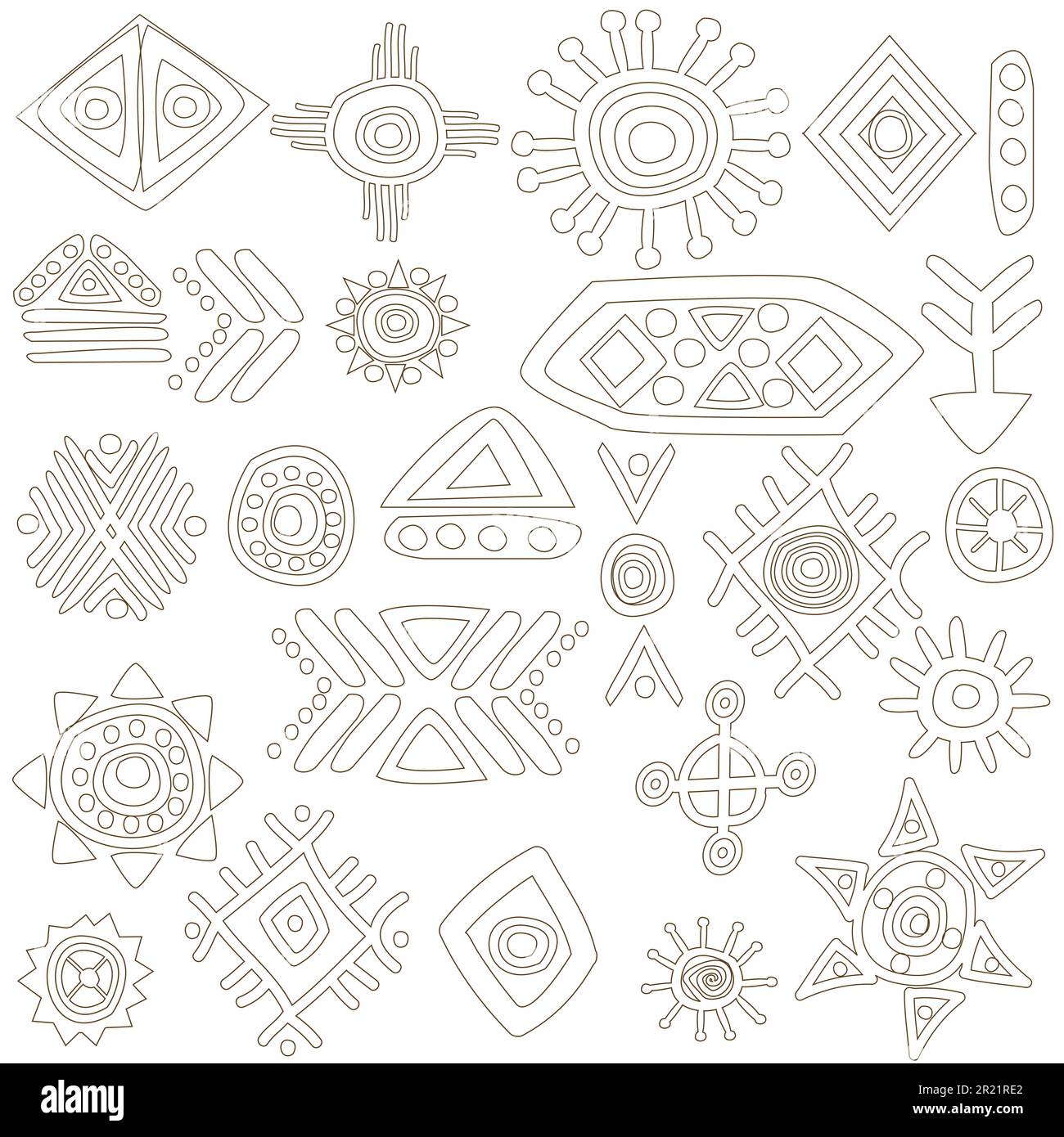 Collection de symboles et motifs africains Illustration de Vecteur