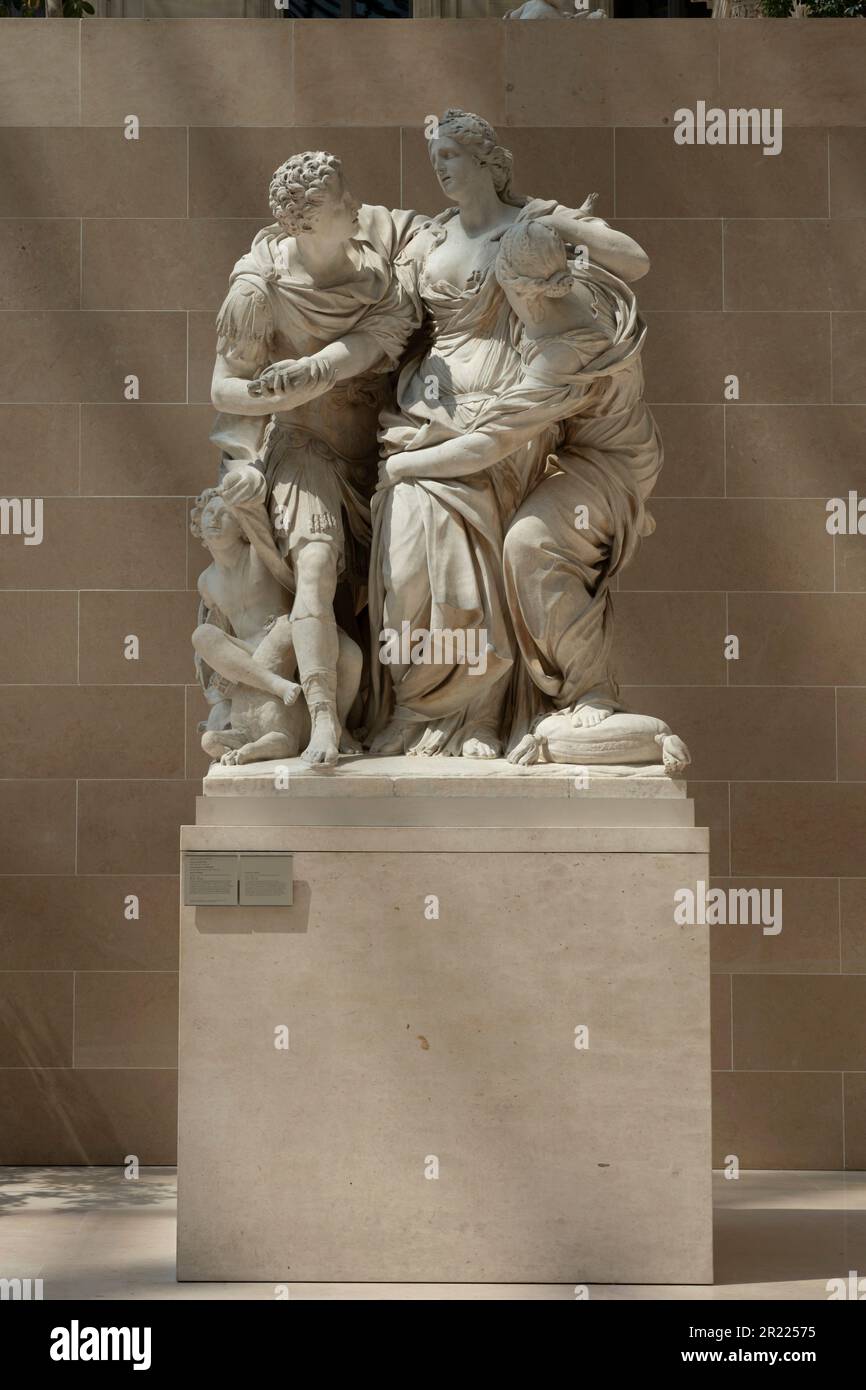 Paris, France - 05 13 2023 : Musée du Louvre. Sculpture Amphitrite épouse du Dieu de la mer Neptune sculptée par Antoine Coysevox Banque D'Images