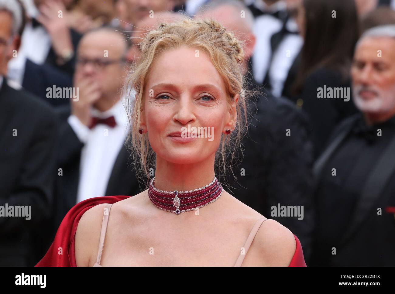 Cannes, France, 16th mai 2023. UMA Thurman sur le tapis rouge lors de la cérémonie d'ouverture et la projection du gala Jeanne du Barry pour le Festival de Cannes 76th à Cannes, France. Credit: Doreen Kennedy/Alamy Live News. Banque D'Images