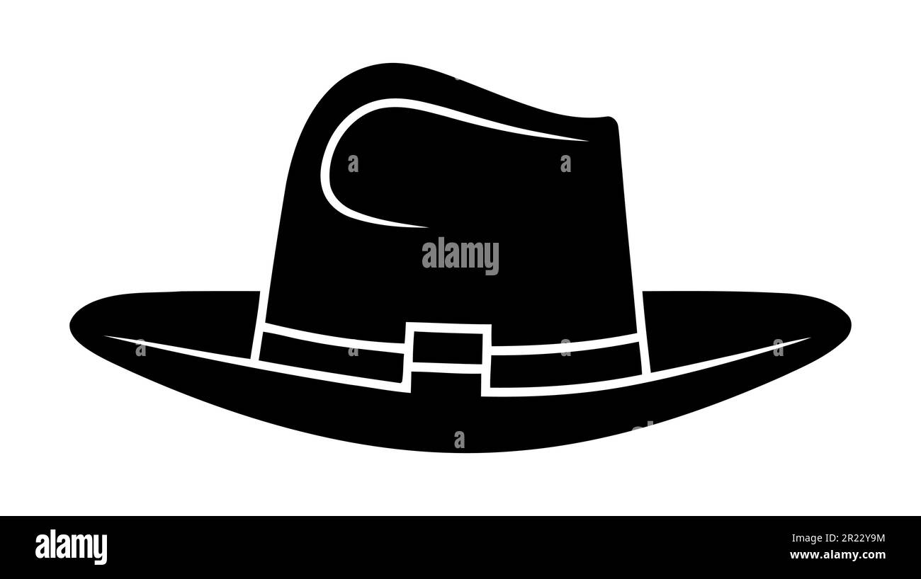 Vieux chapeau vintage. Capuchon mâle. Vieux vêtements de mode. Chapeau élégant. Illustration vectorielle sur fond blanc. Illustration de Vecteur