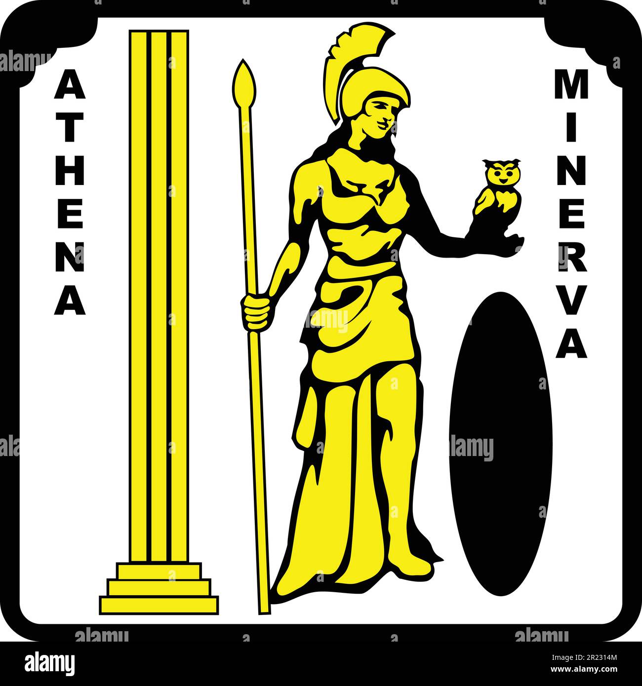 Athena Minerva Déité du grec et de Rome Illustration de Vecteur