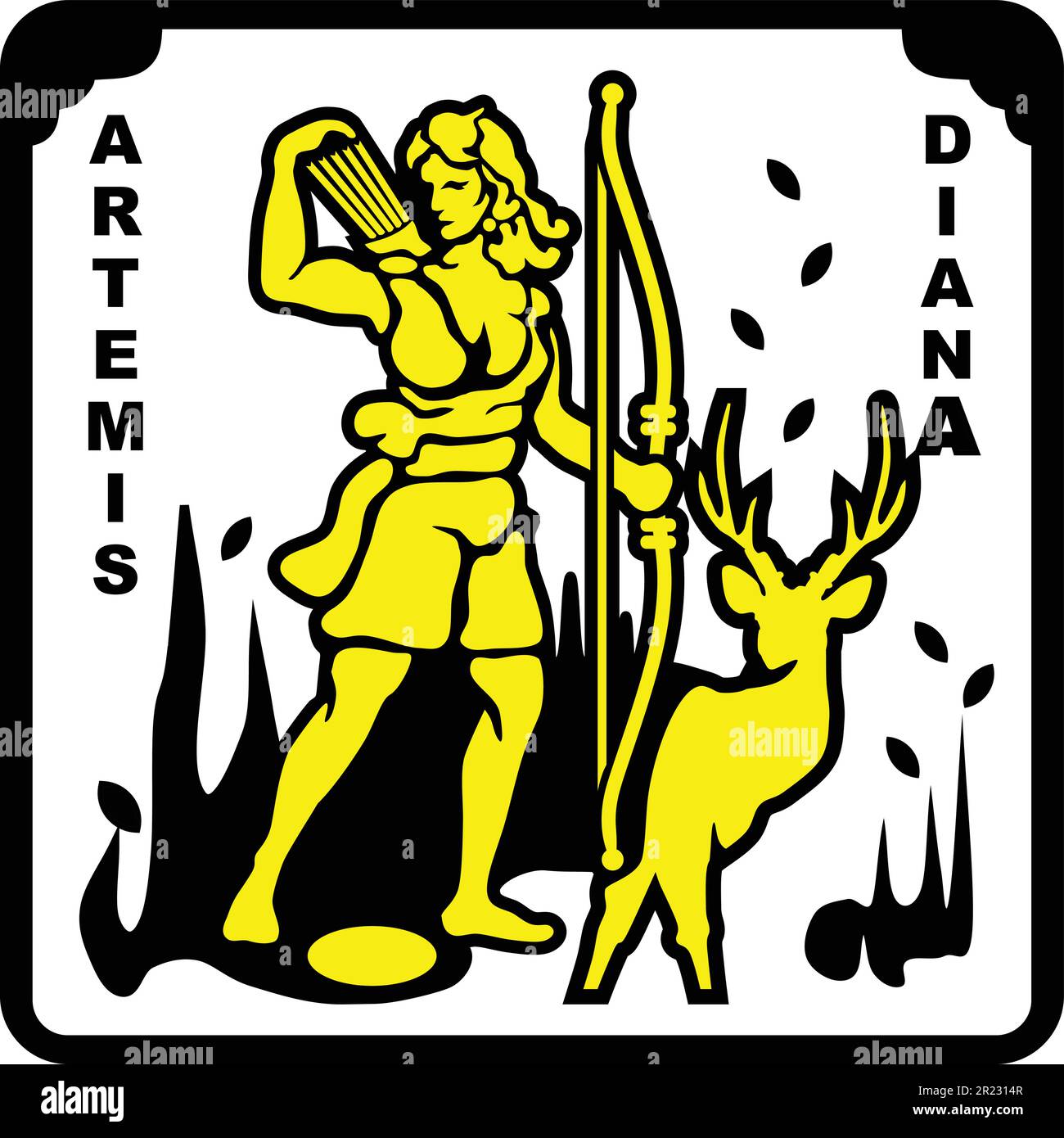 Artemis Diana Déité du grec et de Rome Illustration de Vecteur