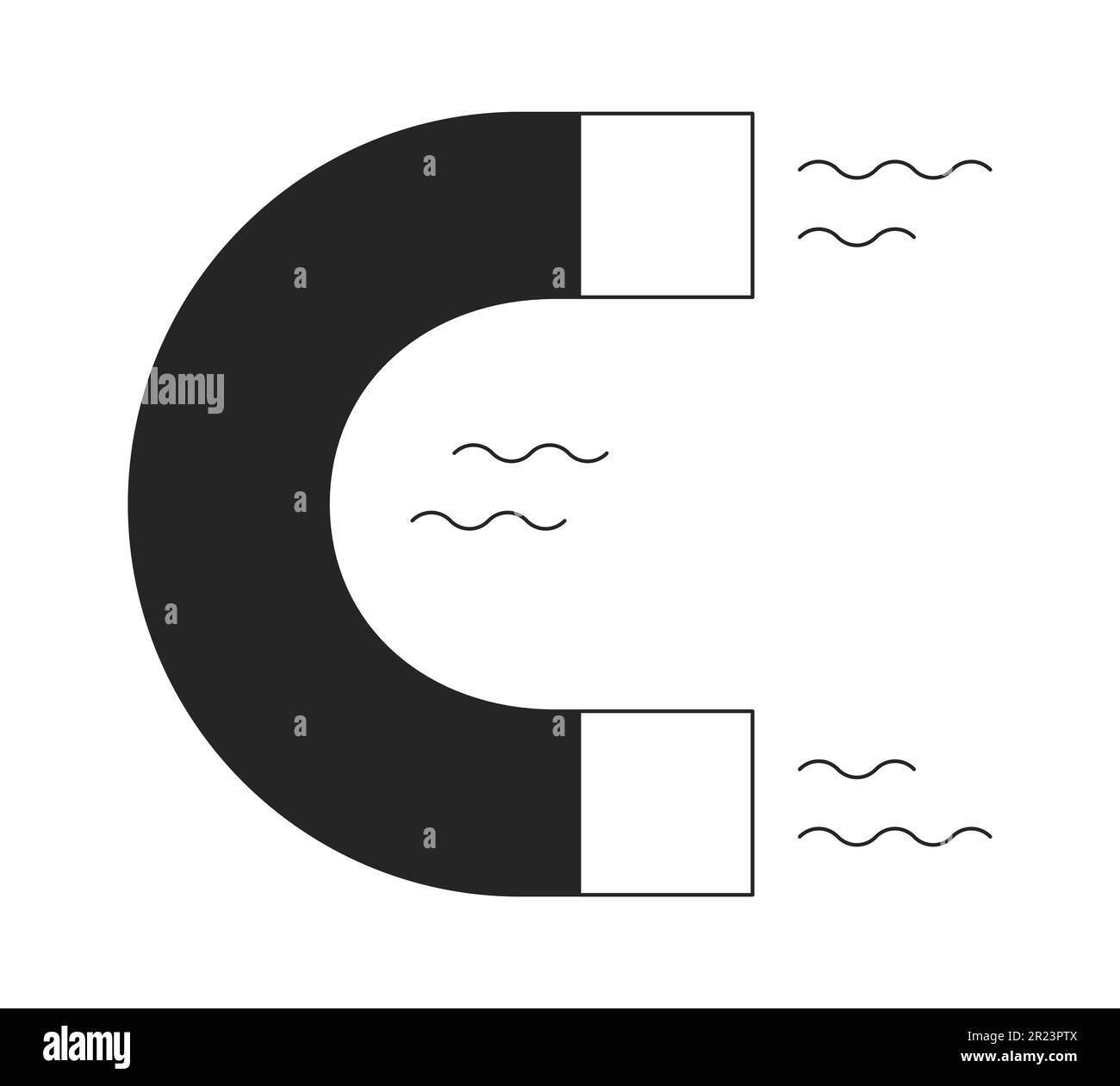 Aimant tirant dans un objet vectoriel isolé monochrome plat Illustration de Vecteur