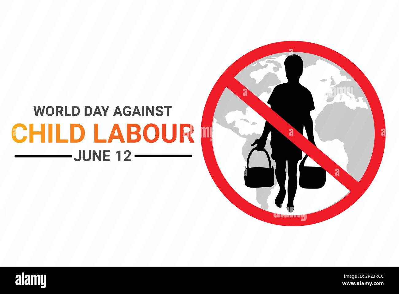 Illustration vectorielle de la Journée mondiale contre le travail des enfants. 12 juin. Convient aux cartes de vœux, affiches et bannières. Illustration de Vecteur