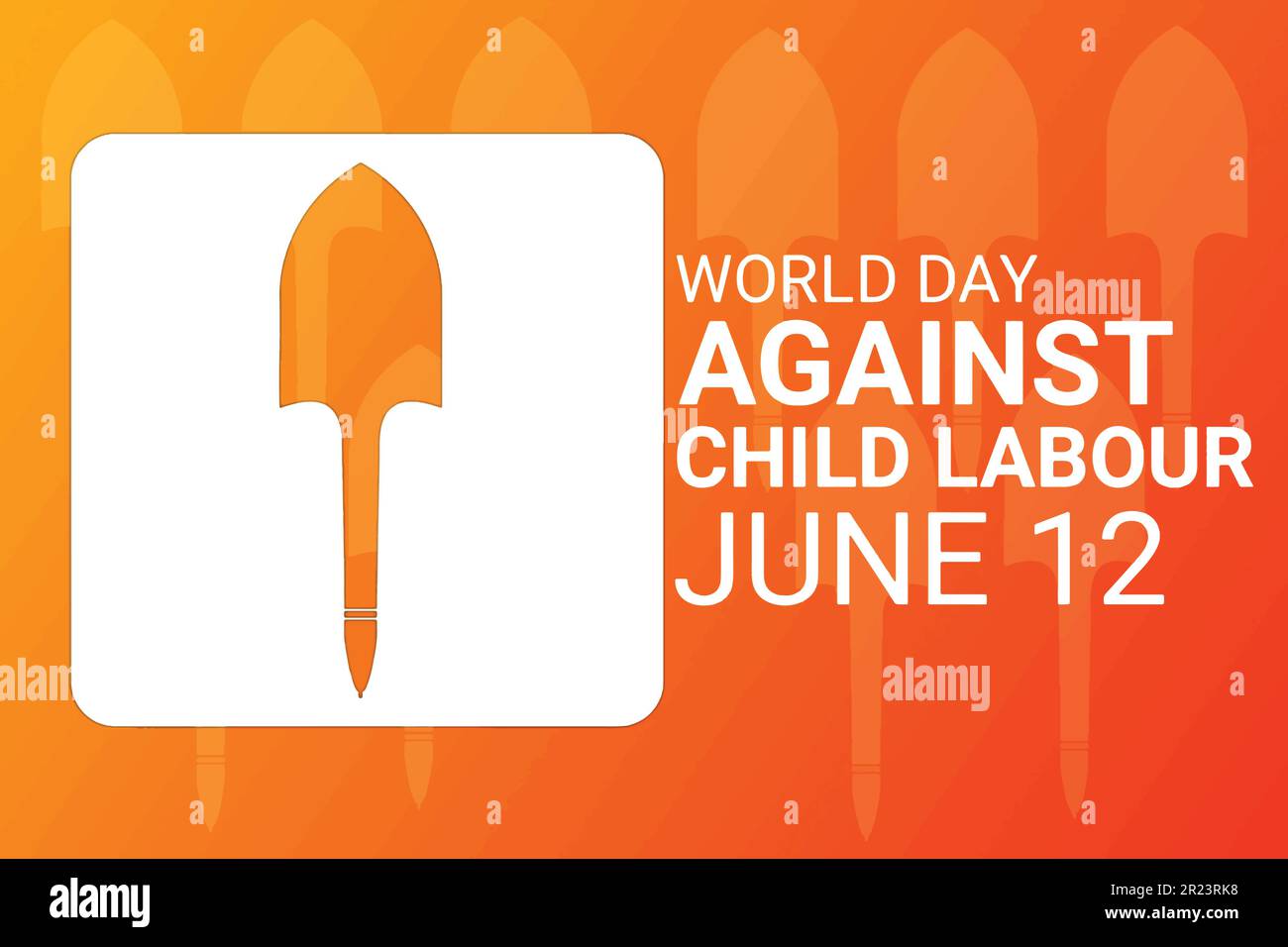 Journée mondiale contre le travail des enfants. 12 juin. Illustration vectorielle. Convient aux cartes de vœux, affiches et bannières. Illustration de Vecteur